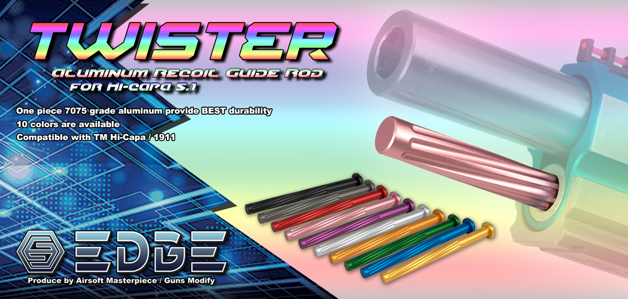 EDGE Custom “TWISTER” 5.1 Aluminum Recoil Guide Rod for Hi-CAPA 5.1 / 1911