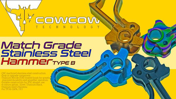 COWCOW Match Grade Stainless Steel Hammer Type B For Marui TM Hi-Capa / 1911 GBBP