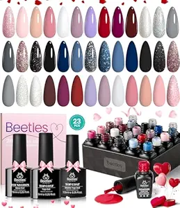 Morovan Fingernail Nail Polish Set: 15 Color Burgundy Red Fall Polish Pink Air dry Regular Quick dry Nail Polish Pack 0.25oz Nail Polish Kit Lovers Valentine's Day Gift for Women Girl