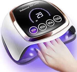 Gugusure UV LED Nail Lamp, 180W Nail Dryer for Gel Polish with LCD Display, Auto Sensor and 4 Timer Settings, Professional Gel Curing Lamp Gel Polish Light with 42 LED Beads for Salon and Home