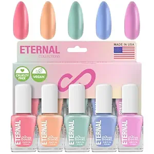 Eternal Pastel Nail Polish Sets for Women (CANDY PASTELS) - Pastel Nail Polish Set for Girls - Long Lasting & Quick Dry Nail Polish Set for Home DIY Manicure Pedicure - Made in USA, 13.5mL (Set of 5)