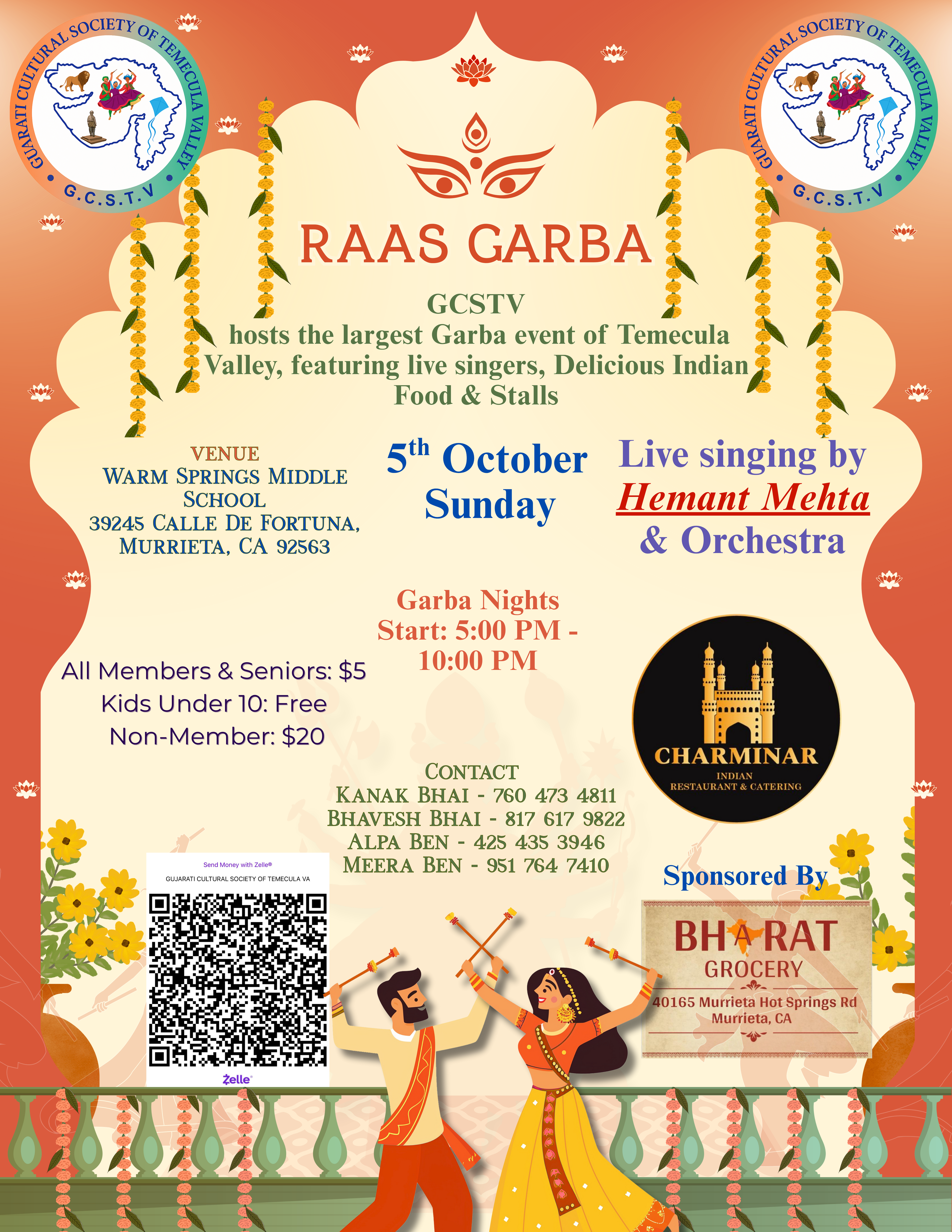 Member - Raas Garba Event Ticket - October 5th, 2025