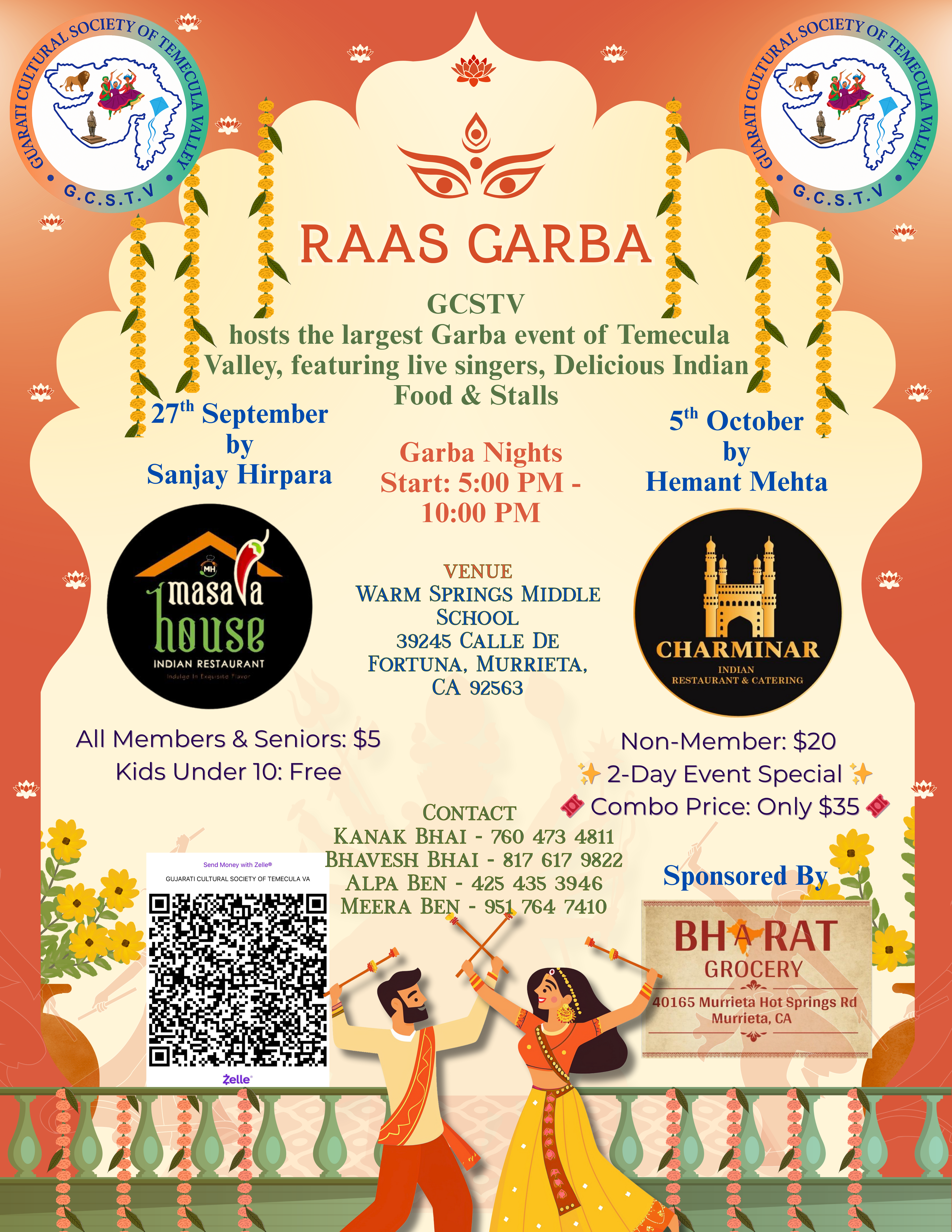 Member - Raas Garba Event Ticket - September 27th, 2025