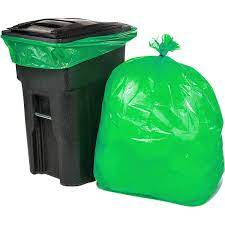 Green Trash Bags with Bin