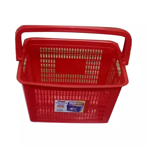 Red Plastic Shopping Basket