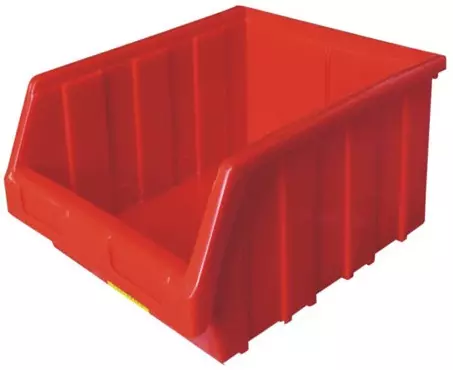 Red Plastic Storage Bin