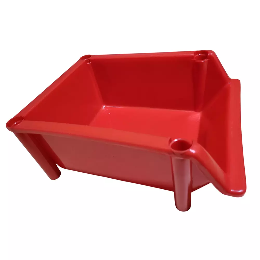 Red Plastic Storage Bin
