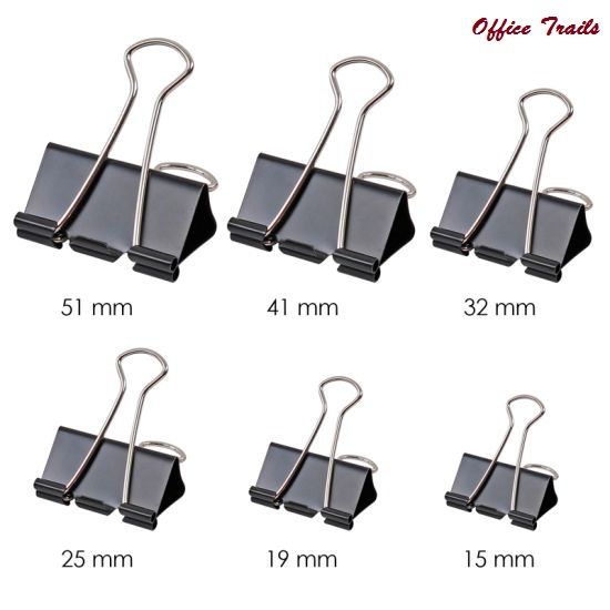 Binder Clips Set-15mm/19mm/25mm/32mm/41mm/51mm