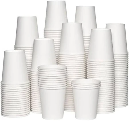 Disposable Paper Cups Plain White (75-85-110-150-210-250 ml)-5000 NOS BOX