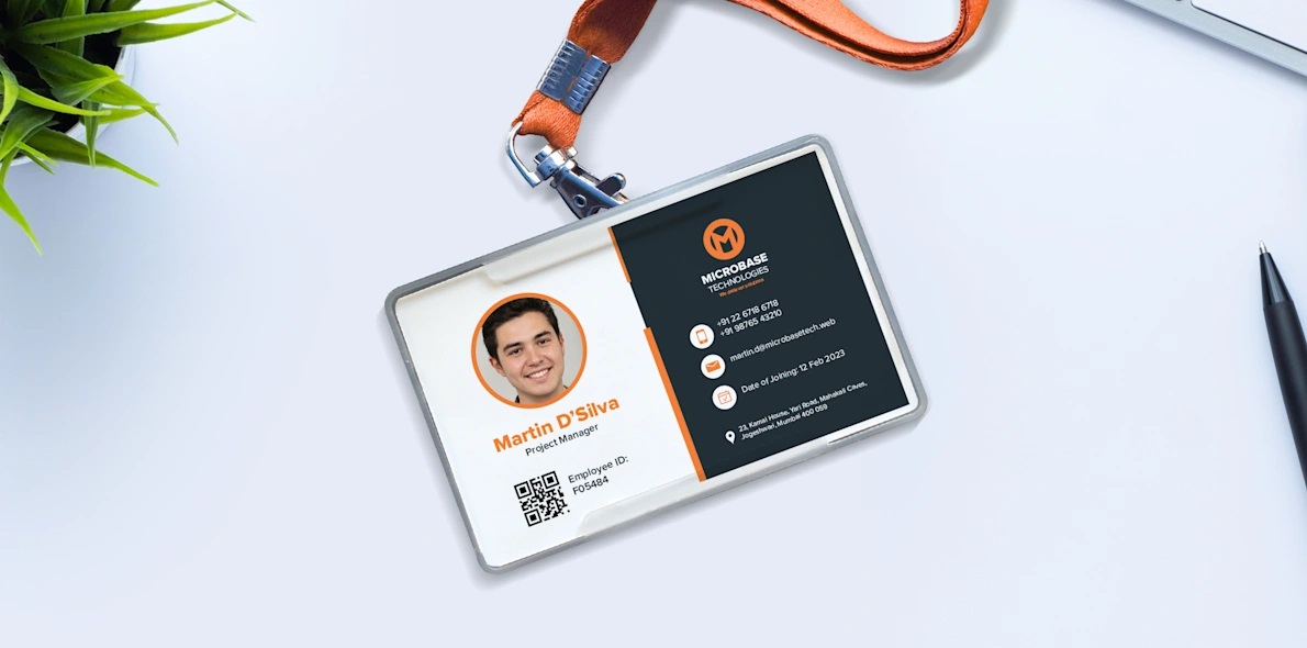 Employee ID Badge with Lanyard 