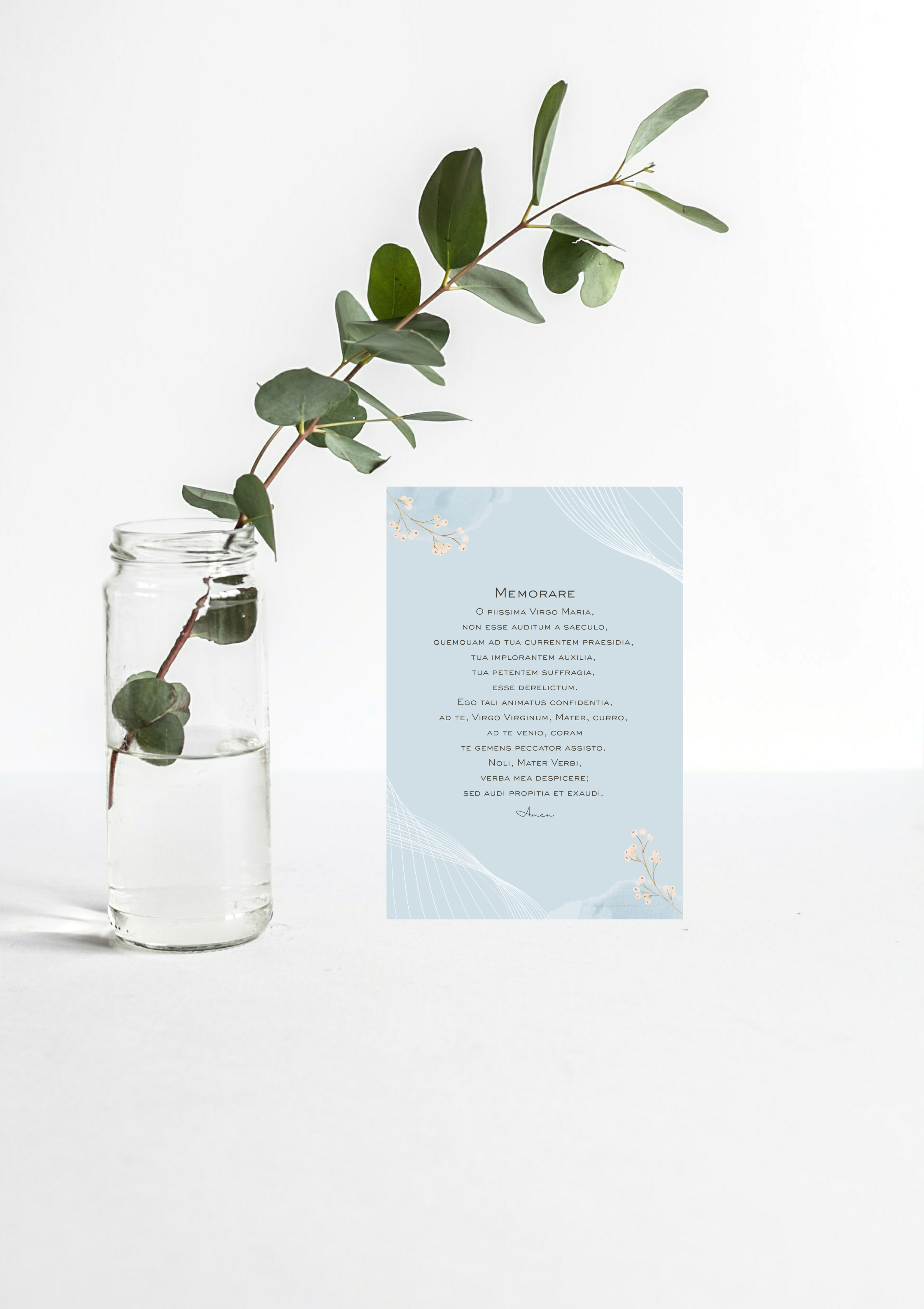 Design #76 - The Memorare Prayer Printable – Catholic Marian Devotion Wall Art (Latin Version) | Christian Art | Christian Gift (A6–A3+, PDF)