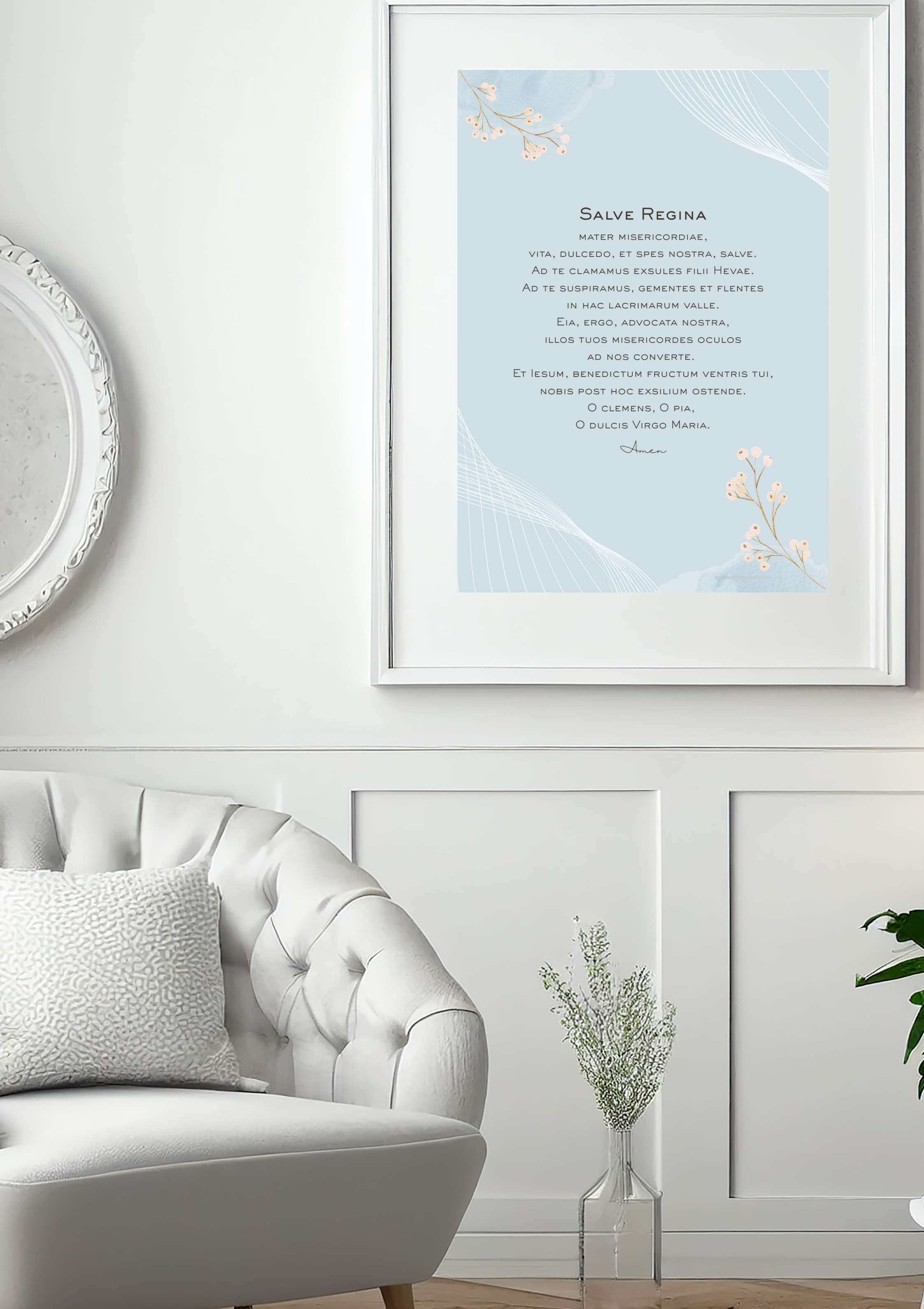 Design #75 - Salve Regina Printable – Catholic Marian Devotion Wall Art (Latin Version) | Christian Art | Christian Gift (A6–A3+, PDF)