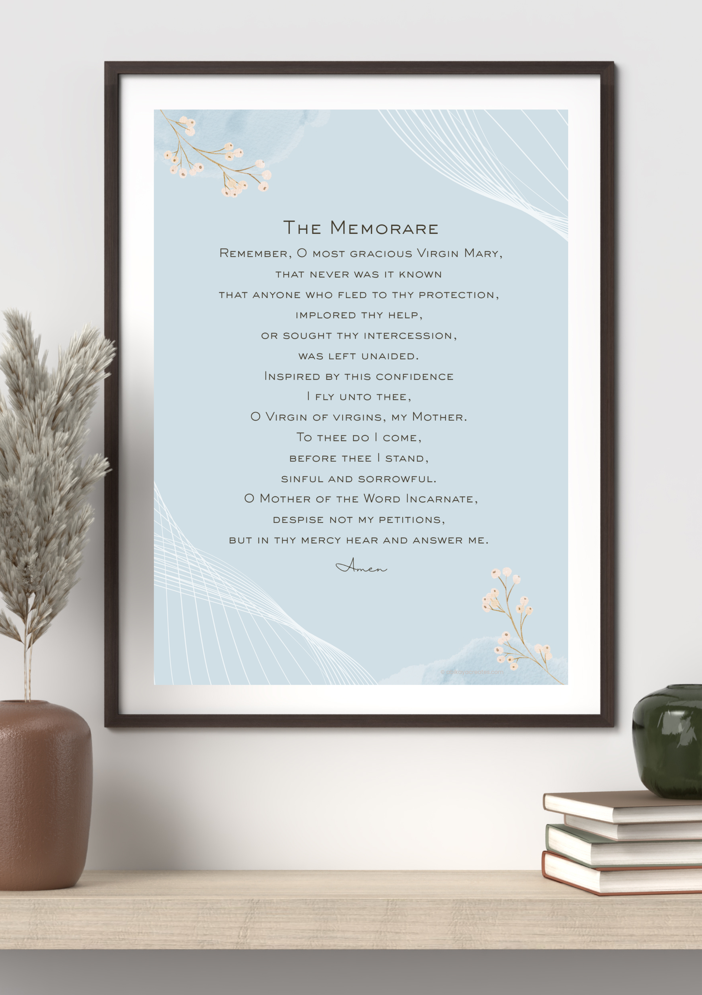Design #52 - The Memorare Prayer Printable – Catholic Marian Devotion Wall Art | Christian Art | Christian Gift (A6–A3+, PDF)