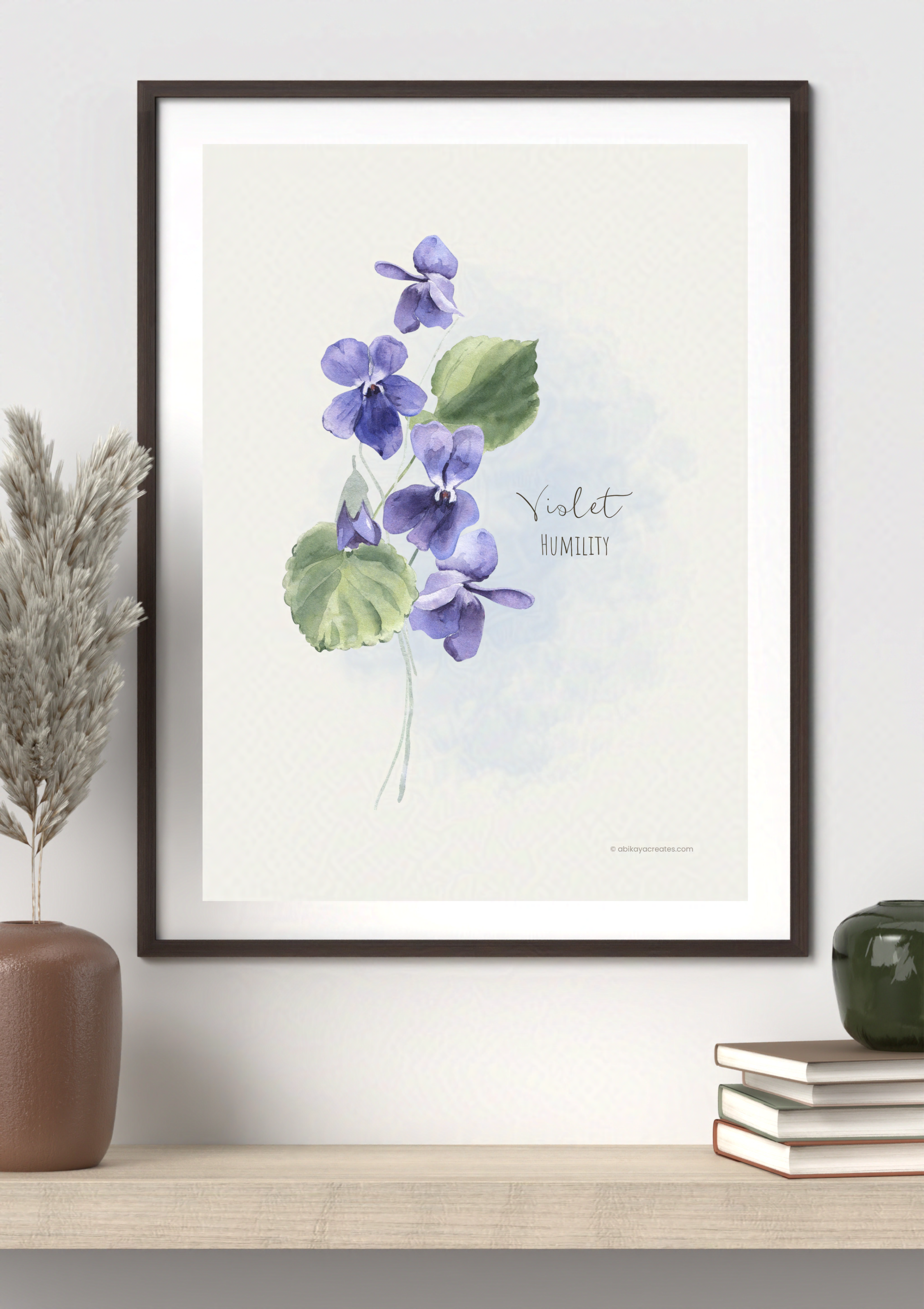 Design #27 - Violet – Humility of Heart | Our Lady's Garden | Flowers for Mother Mary | Wall Art | Christian Art | Christian Gift (A6–A3+, PDF)