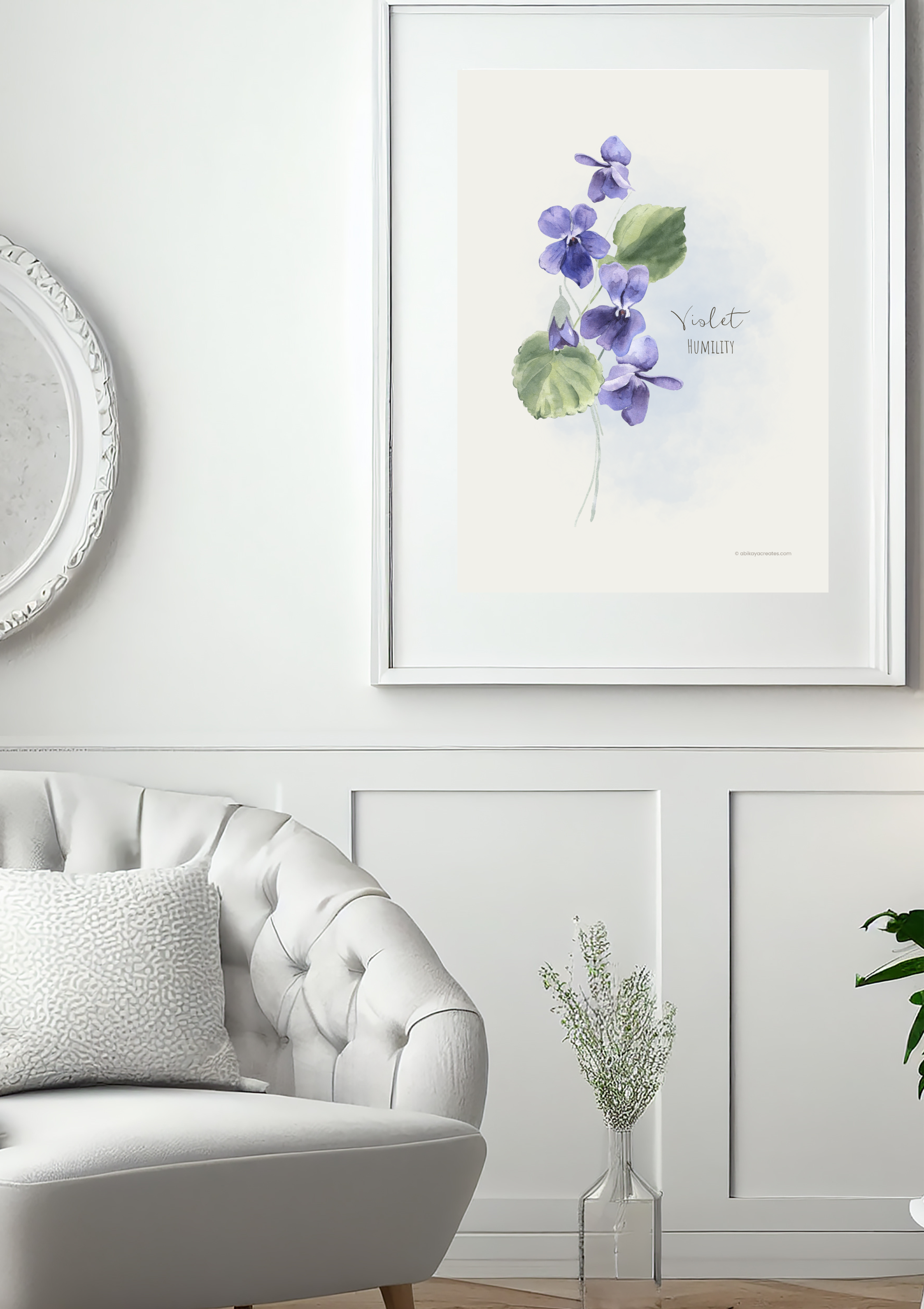 Design #27 - Violet – Humility of Heart | Our Lady's Garden | Flowers for Mother Mary | Wall Art | Christian Art | Christian Gift (A6–A3+, PDF)