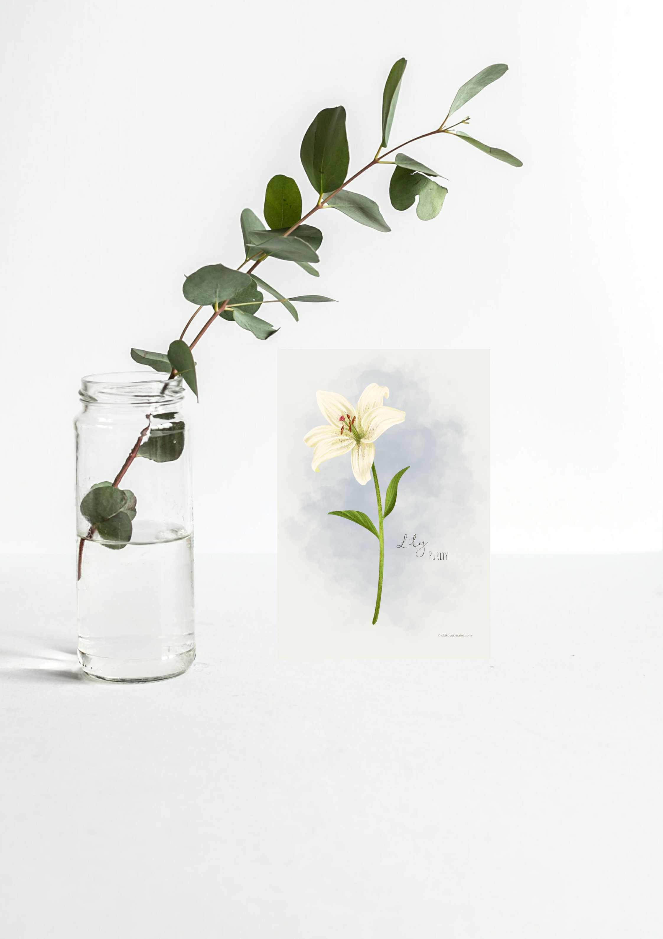 Design #26 - Lily – Purity | Our Lady's Garden | Flowers for Mother Mary | Wall Art | Christian Art | Christian Gift (A6–A3+, PDF)