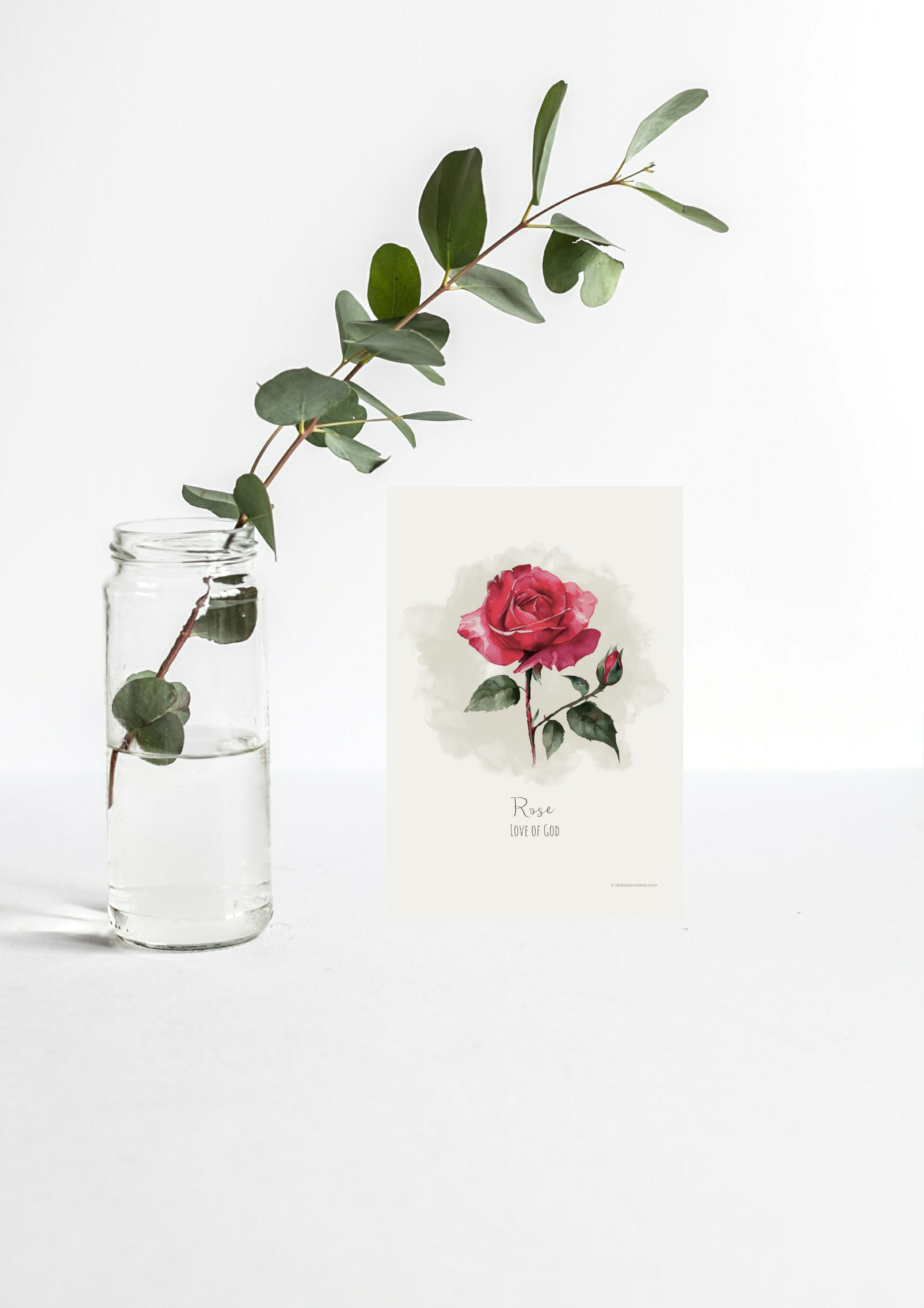 Design #25 - Rose – Love of God | Our Lady's Garden | Flowers for Mother Mary | Wall Art | Christian Art | Christian Gift (A6–A3+, PDF)