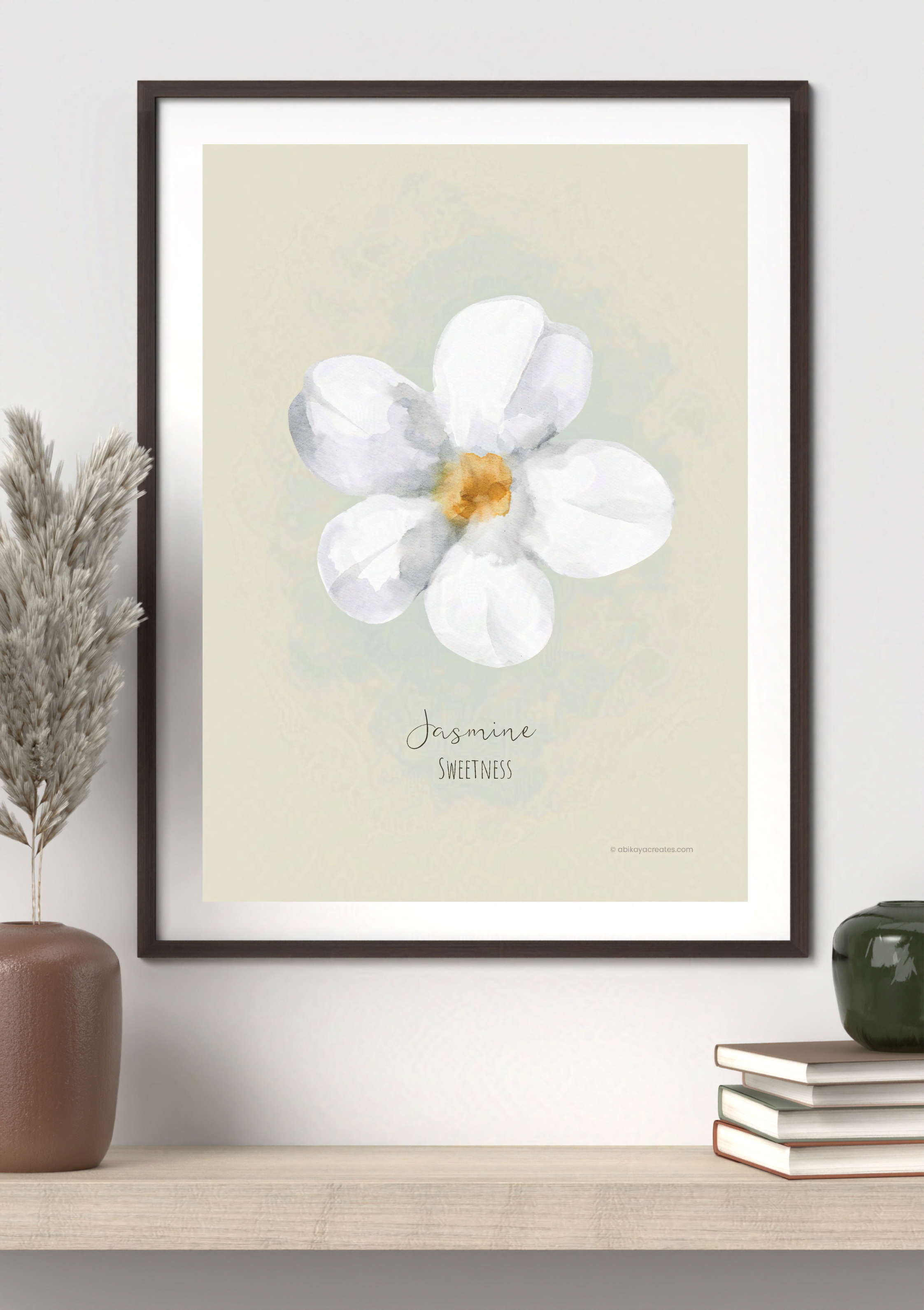 Design #30 - Jasmine – Sweetness | Our Lady's Garden | Flowers for Mother Mary | Wall Art | Christian Art | Christian Gift (A6–A3+, PDF)
