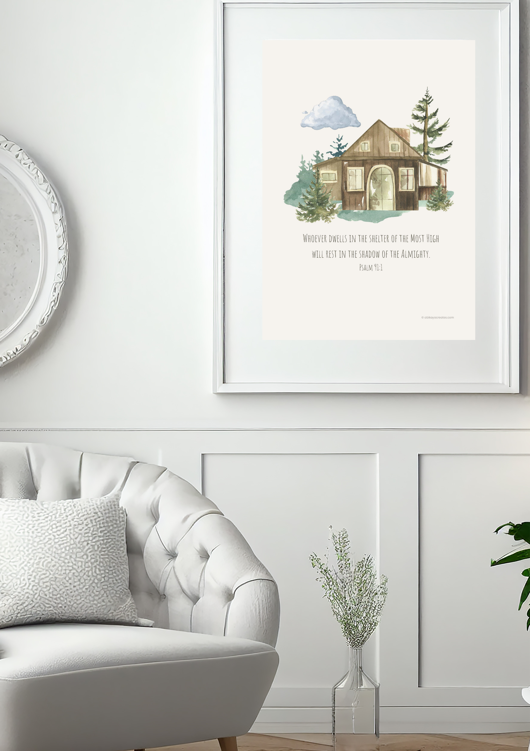 Design #41 - Dwell in God’s Shelter – Psalm 91:1 Printable Scripture Art | Christian Home Protection Verse | Wall Art | Christian Art | Christian Gift (A6–A3+, PDF)