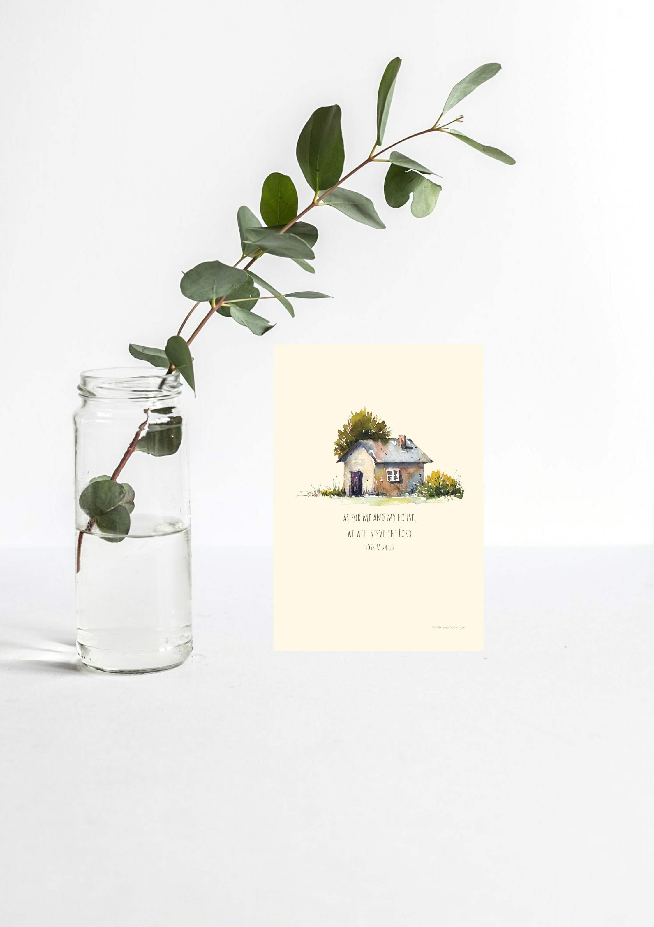 Design #7 - “As for Me and My House” - Joshua 24:15 Printable | Faith-Based Scripture Wall Art | Christian Art | Christian Gift (A6–A3+, PDF)