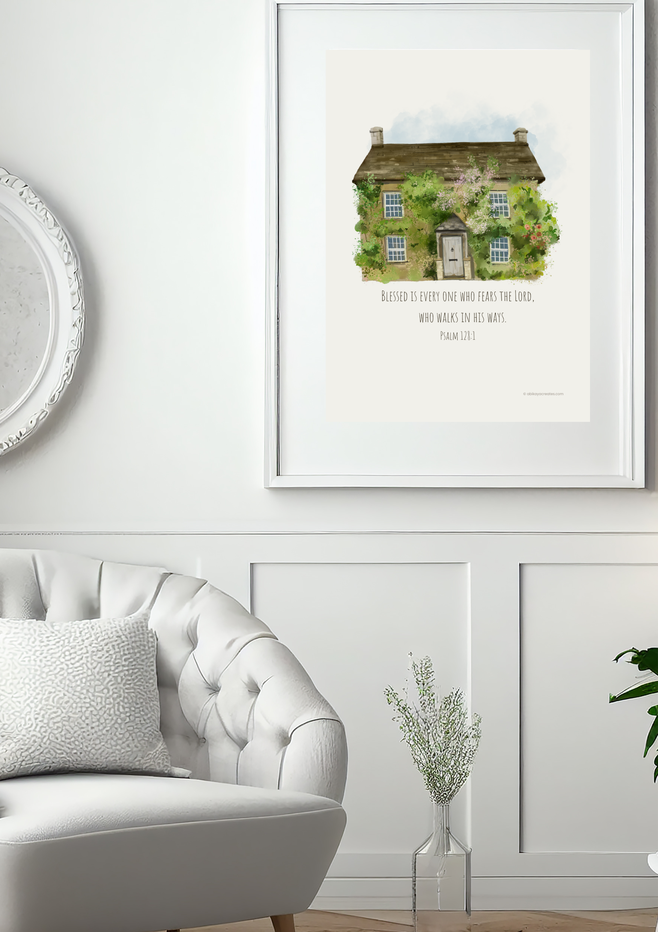Design #44 - Blessed Is the One Who Fears the Lord – Psalm 128:1 Scripture Printable | Faith and Family Wall Art Décor | Christian Art | Christian Gift (A6–A3+, PDF)