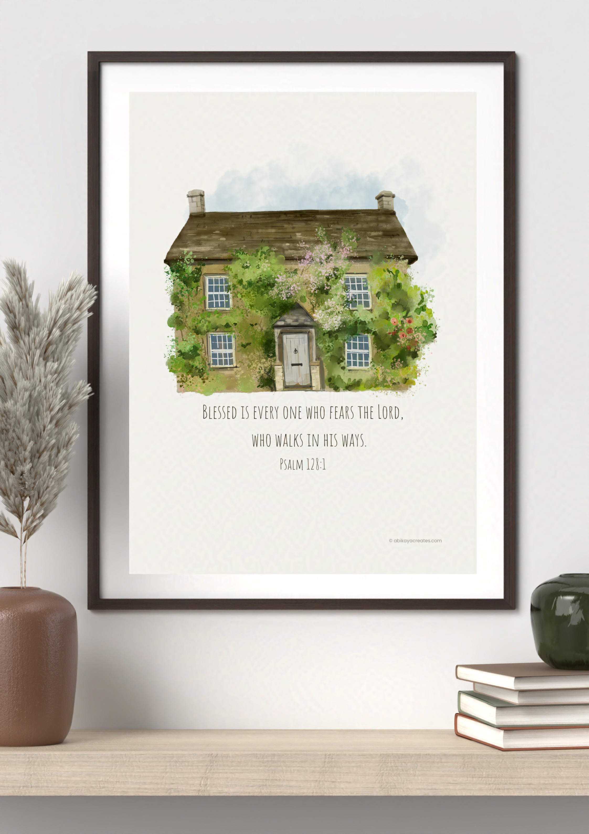 Design #44 - Blessed Is the One Who Fears the Lord – Psalm 128:1 Scripture Printable | Faith and Family Wall Art Décor | Christian Art | Christian Gift (A6–A3+, PDF)