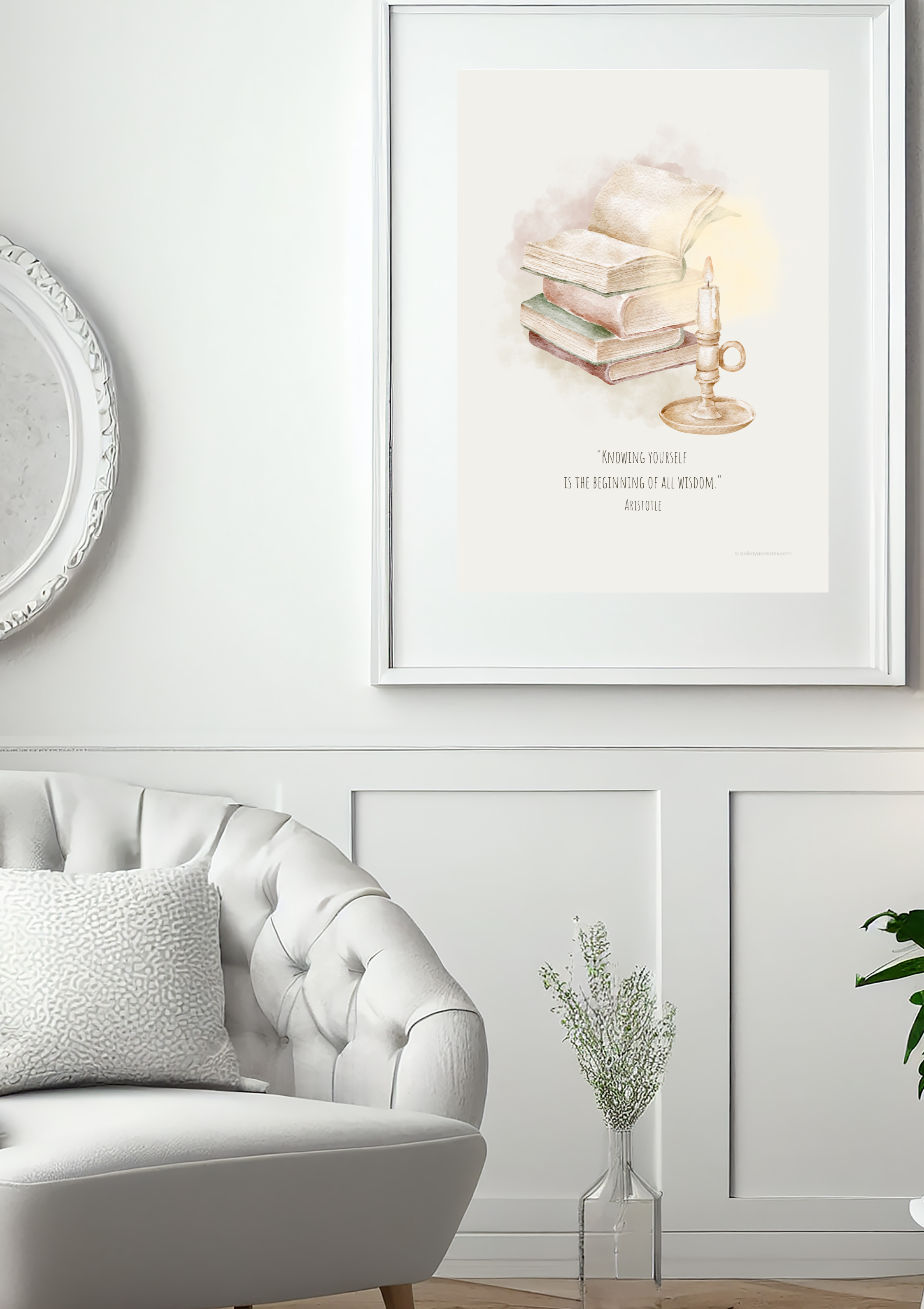 Design #60 - Knowing Yourself Is the Beginning of All Wisdom – Aristotle Quote Printable Wall Art | Ancient Wisdom Art | Virtue | Wall Art | Art Gift (A6–A3+, PDF)