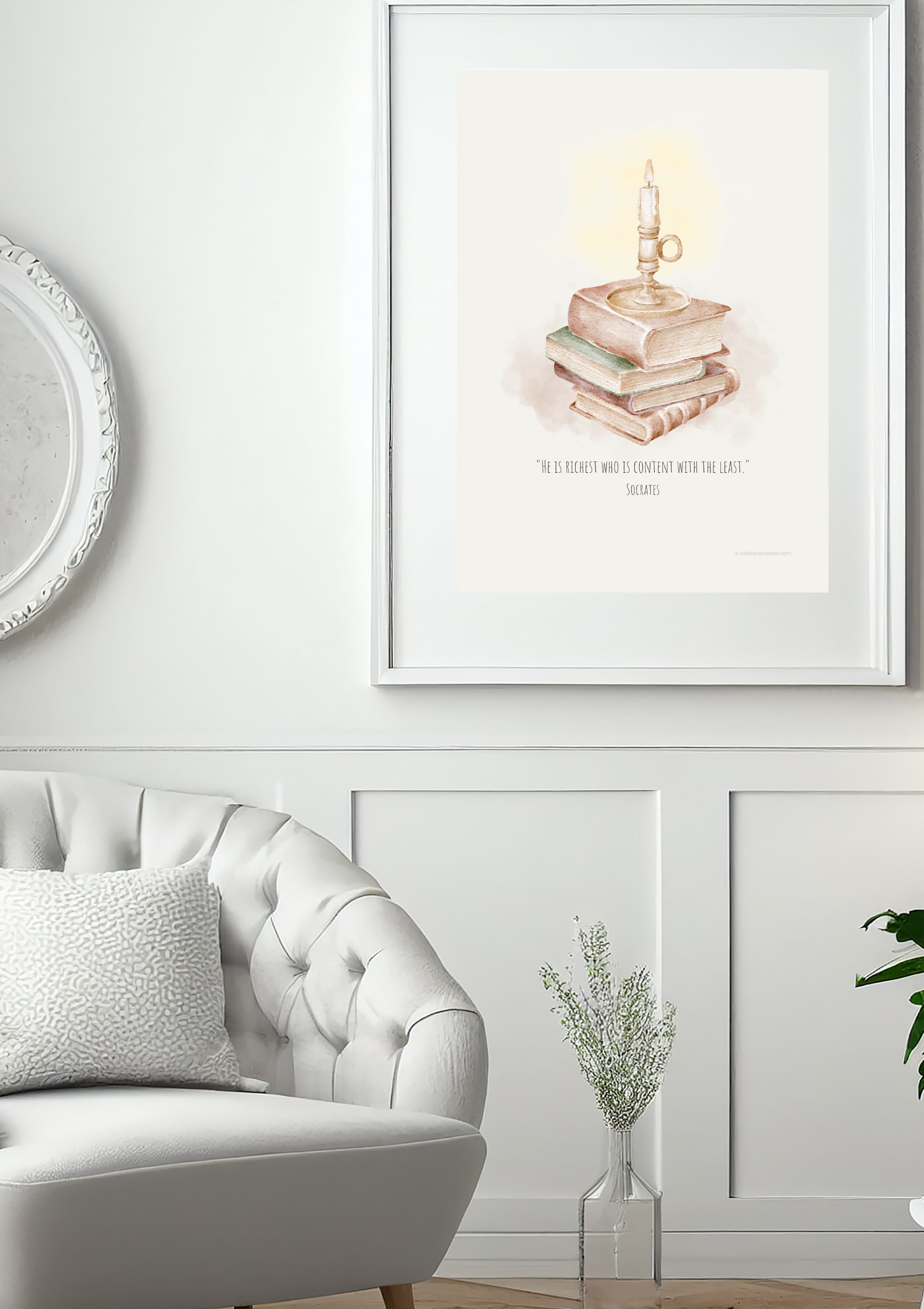 Design #38 - He Is Richest Who Is Content With the Least – Socrates Quote Printable Minimalist Philosophy Art | Wall Art | Ancient Wisdom Art | Virtue | Wall Art | Art Gift (A6–A3+, PDF)