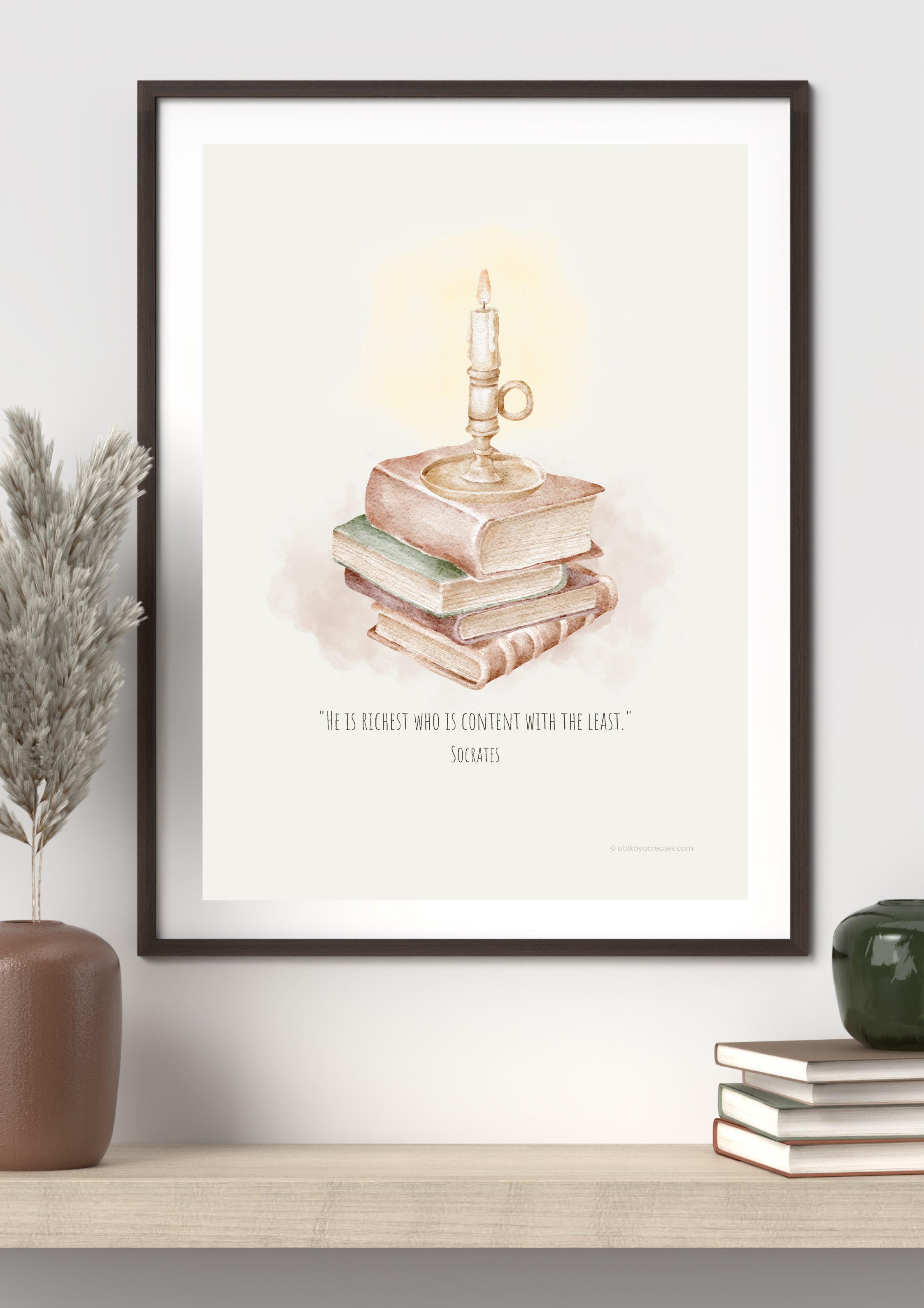 Design #38 - He Is Richest Who Is Content With the Least – Socrates Quote Printable Minimalist Philosophy Art | Wall Art | Ancient Wisdom Art | Virtue | Wall Art | Art Gift (A6–A3+, PDF)