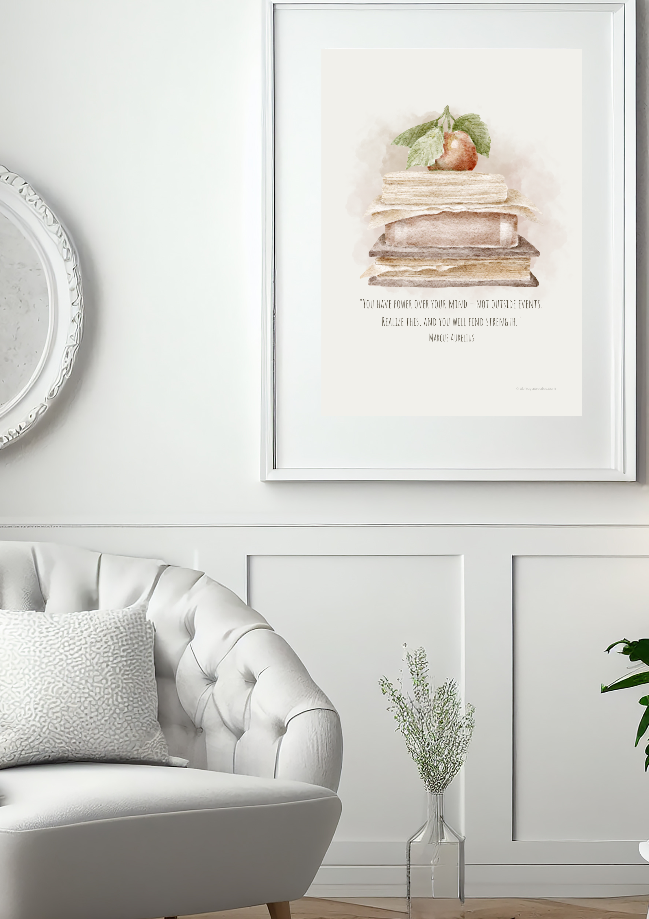 Design #37 - You Have Power Over Your Mind – Marcus Aurelius Stoic Wisdom Quote Printable Wall Art | Ancient Wisdom Art | Virtue | Wall Art | Art Gift (A6–A3+, PDF)