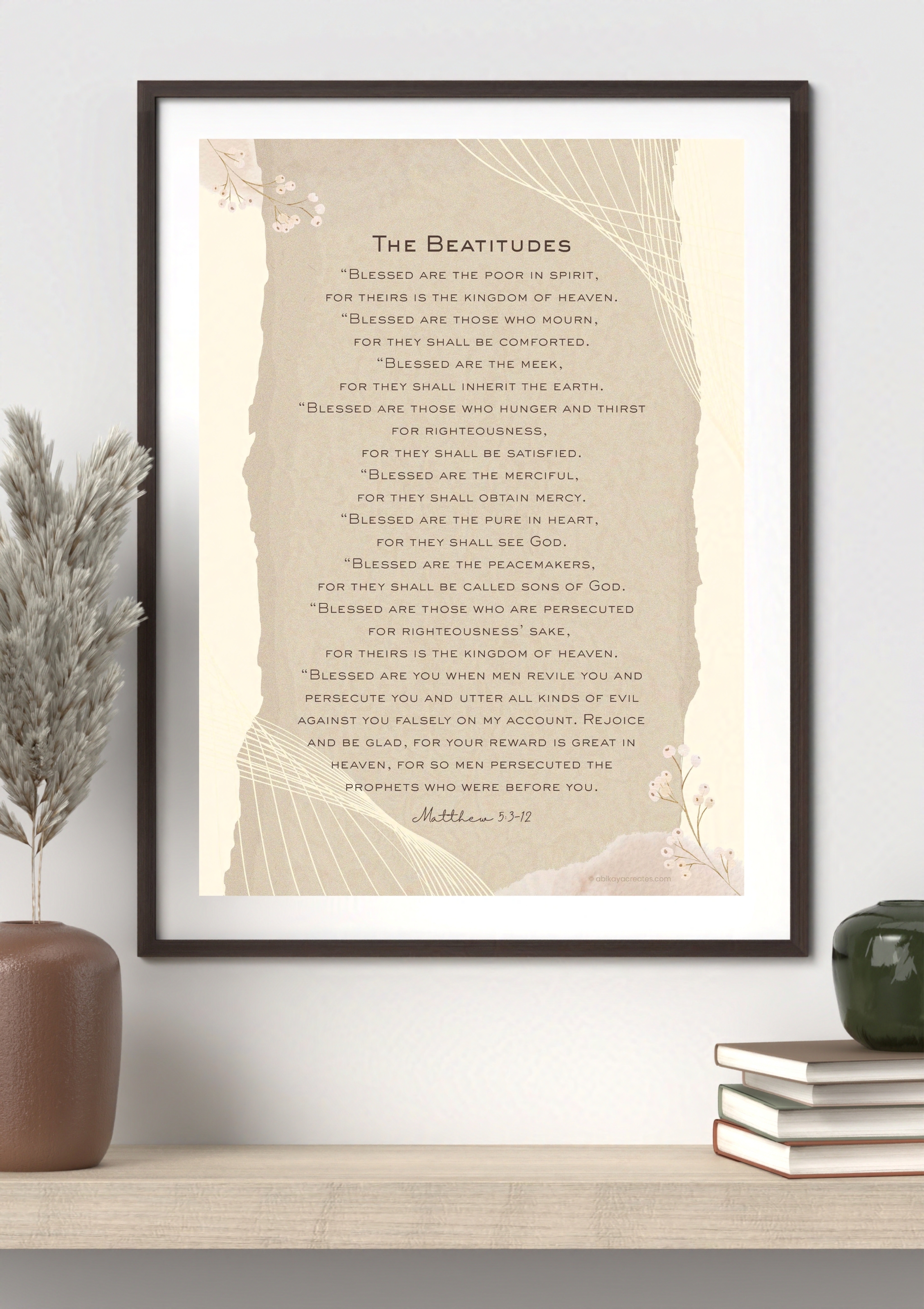 Design #17 - The Beatitudes – Matthew 5:3–12 Printable | Wall Art | Scripture Décor | Christian Gift (A6–A3+, PDF)
