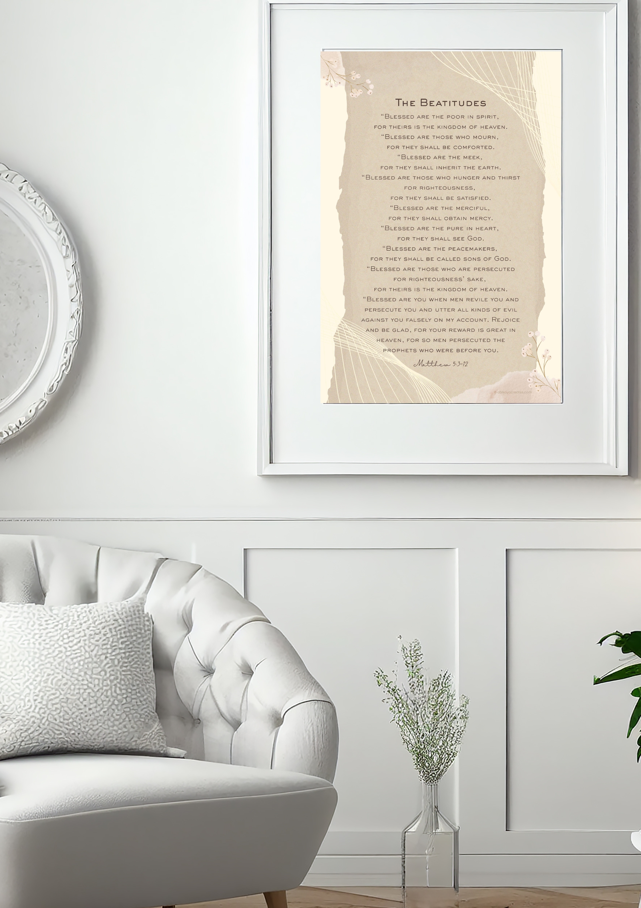 Design #17 - The Beatitudes – Matthew 5:3–12 Printable | Wall Art | Scripture Décor | Christian Gift (A6–A3+, PDF)