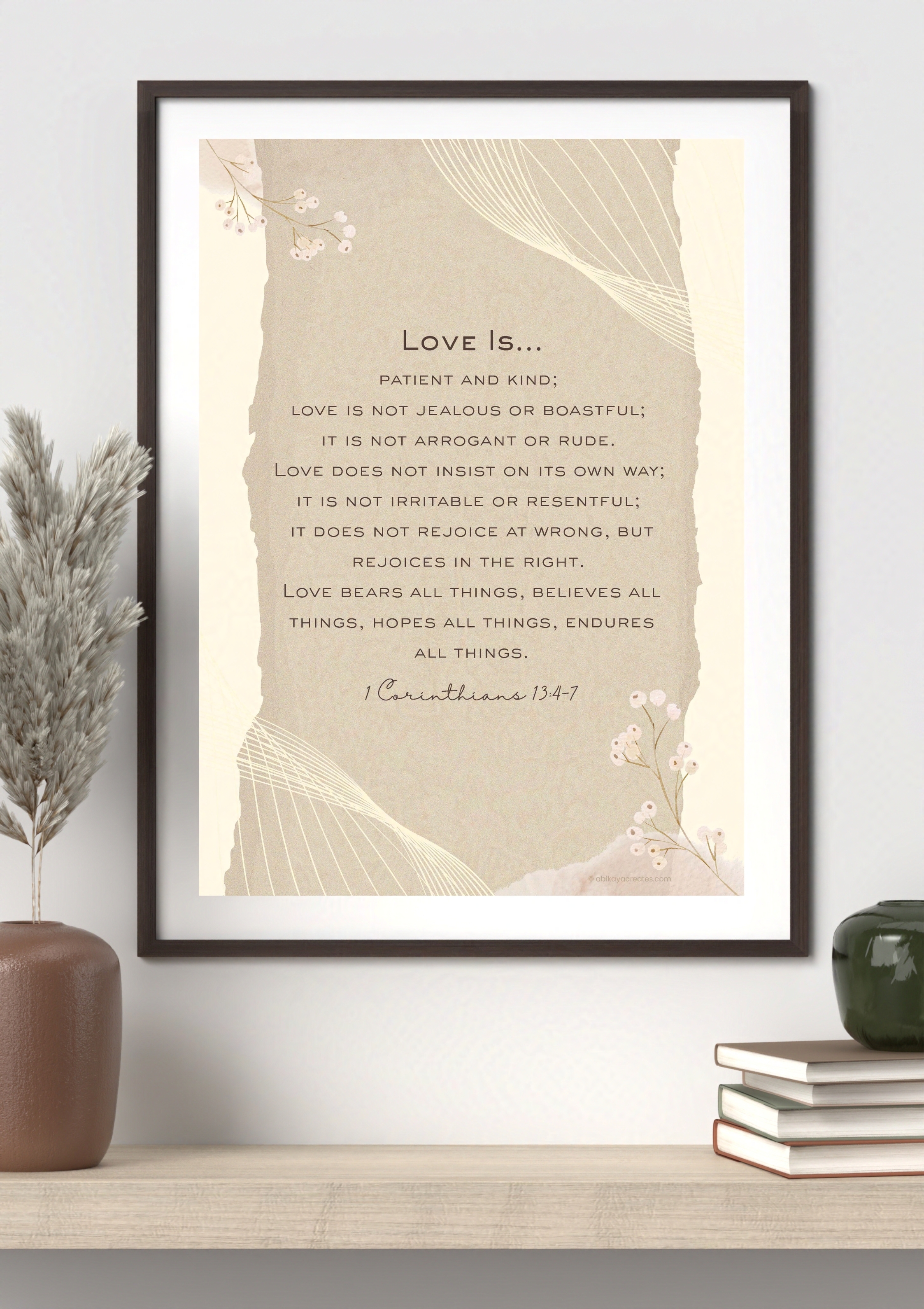 Design #19 - Love Is Patient and Kind – 1 Corinthians 13:4–7 Printable | Wall Art | Scripture Décor | Christian Gift (A6–A3+, PDF)