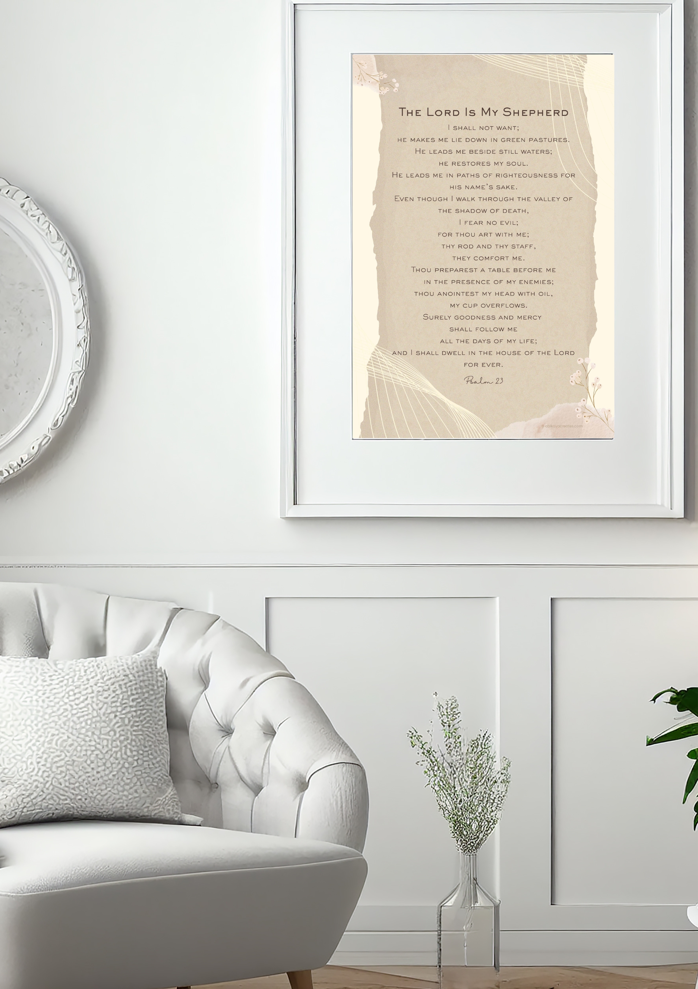 Design #2 - Psalm 23 | “The Lord is My Shepherd” Printable | Wall Art | Scripture Décor | Christian Gift (A6–A3+, PDF)