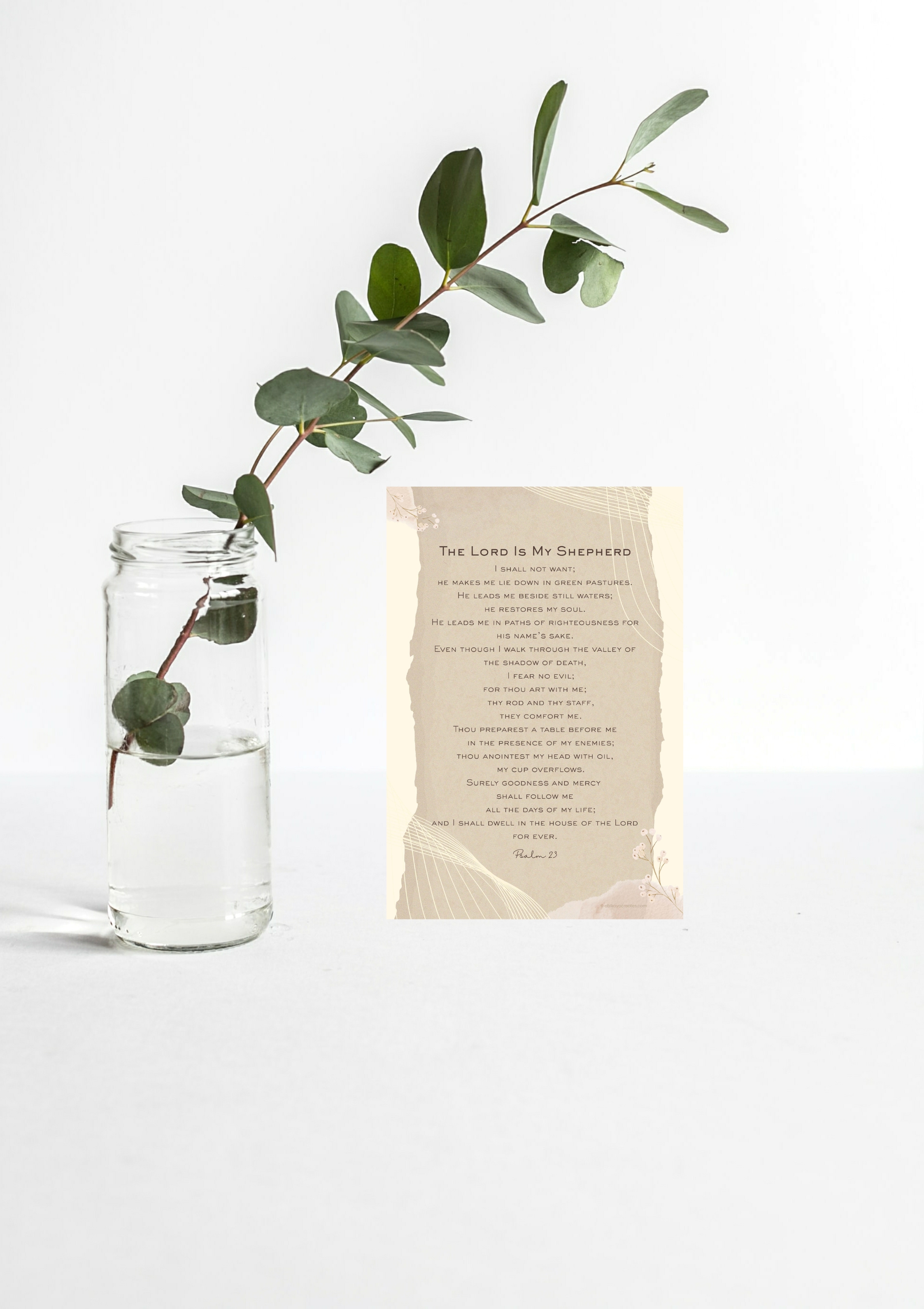 Design #2 - Psalm 23 | “The Lord is My Shepherd” Printable | Wall Art | Scripture Décor | Christian Gift (A6–A3+, PDF)