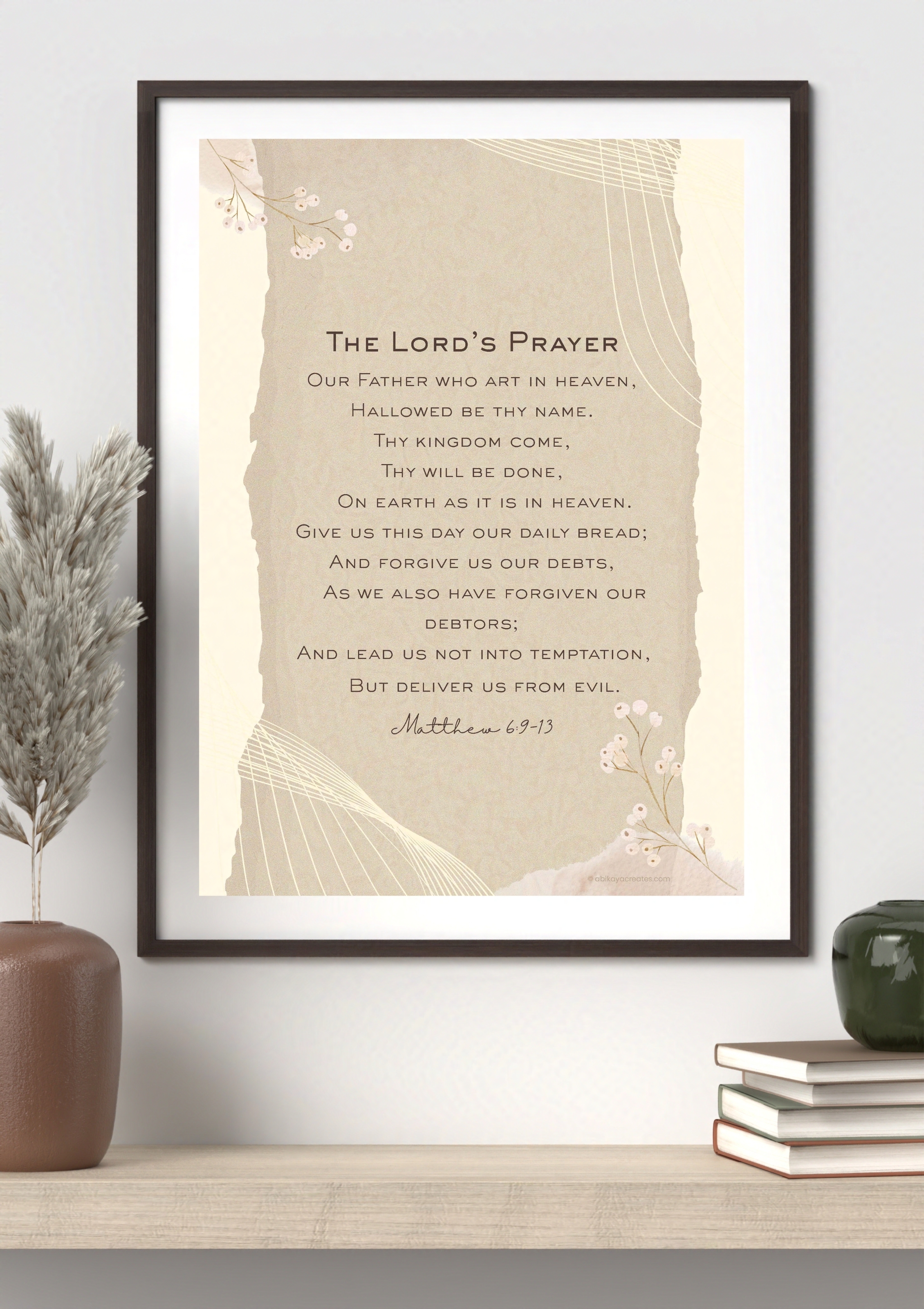 Design #1 - “The Lord’s Prayer” Printable | Wall Art | Scripture Décor | Christian Gift (A6–A3+, PDF)