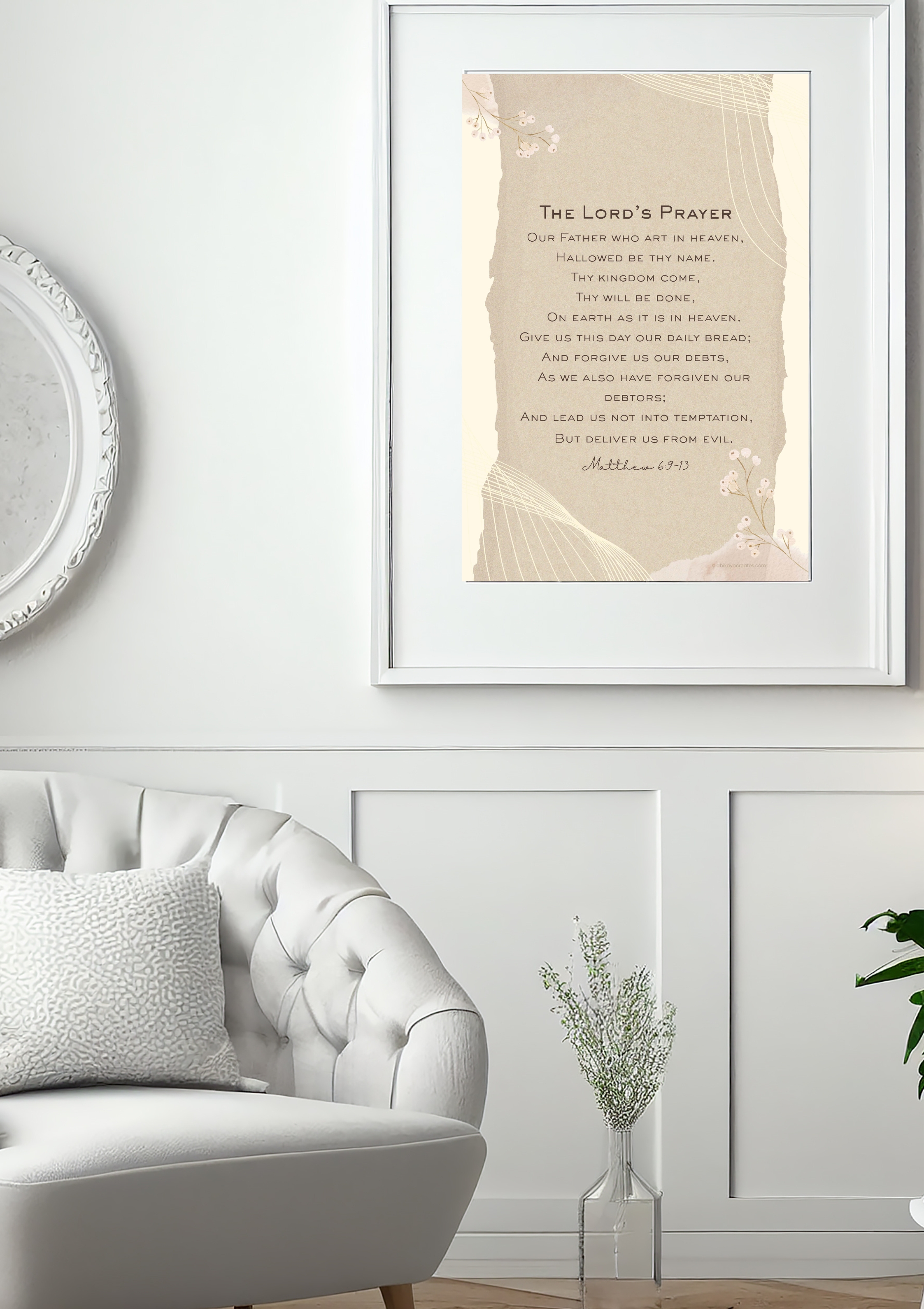 Design #1 - “The Lord’s Prayer” Printable | Wall Art | Scripture Décor | Christian Gift (A6–A3+, PDF)