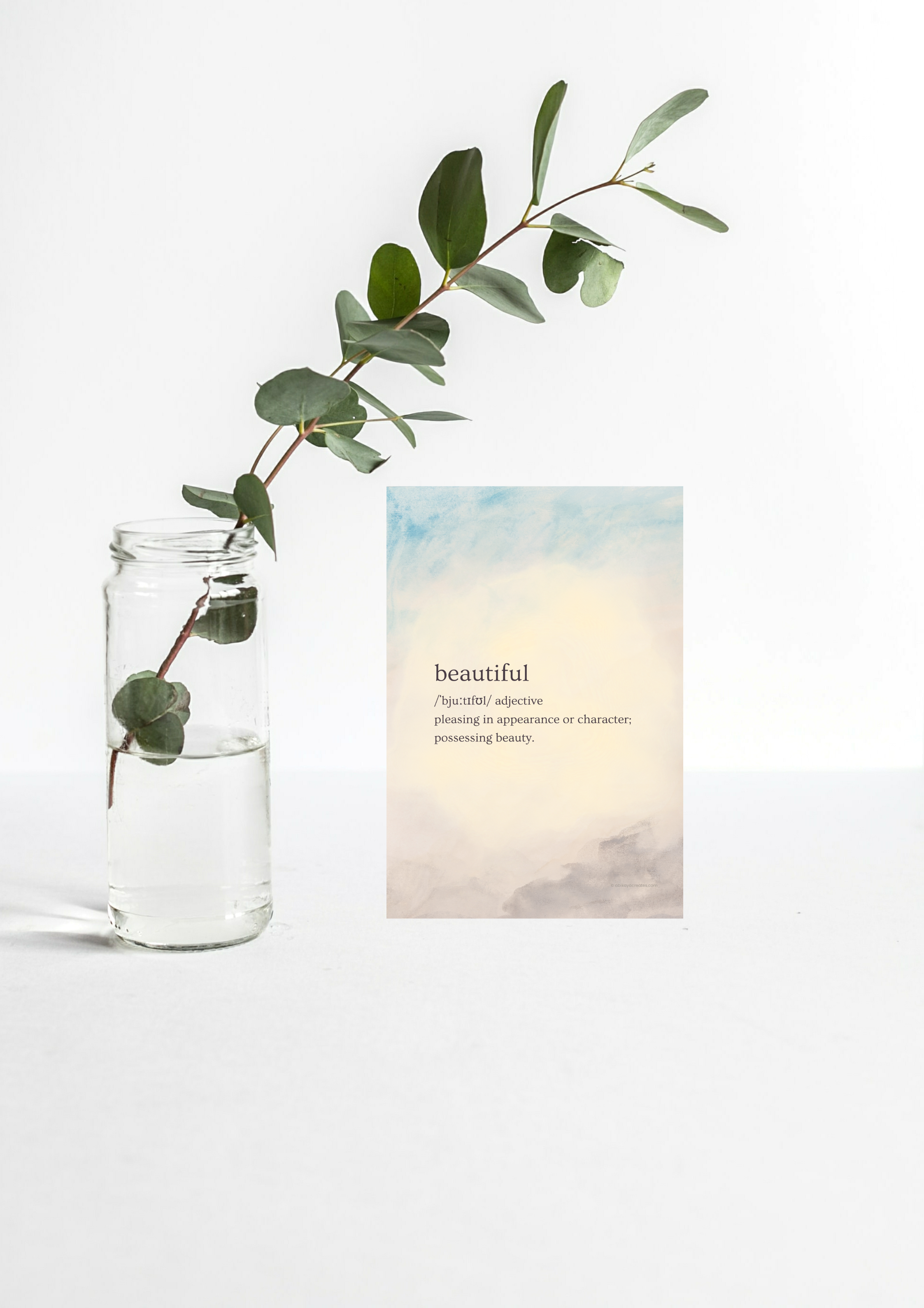 Design #81 - “Beautiful” Definition Wall Art | Minimalist Printable | Positivity Defined Collection | Motivational Wall Art | Gift (A6–A3+, PDF)