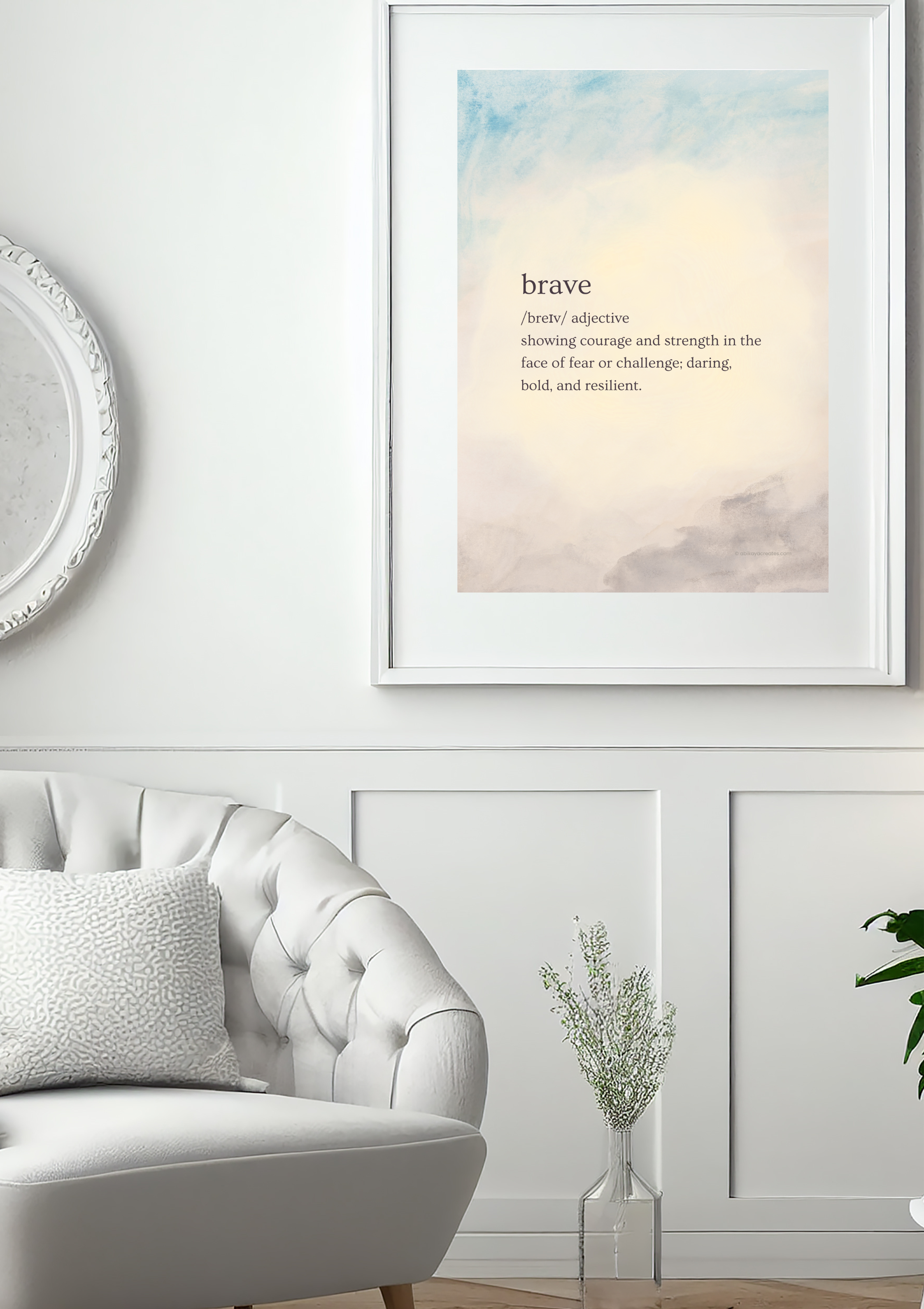 Design #79 - Brave Definition Wall Art | Printable Courage Quote | Positivity Defined Series | Wall Art Gift (A6–A3+, PDF)