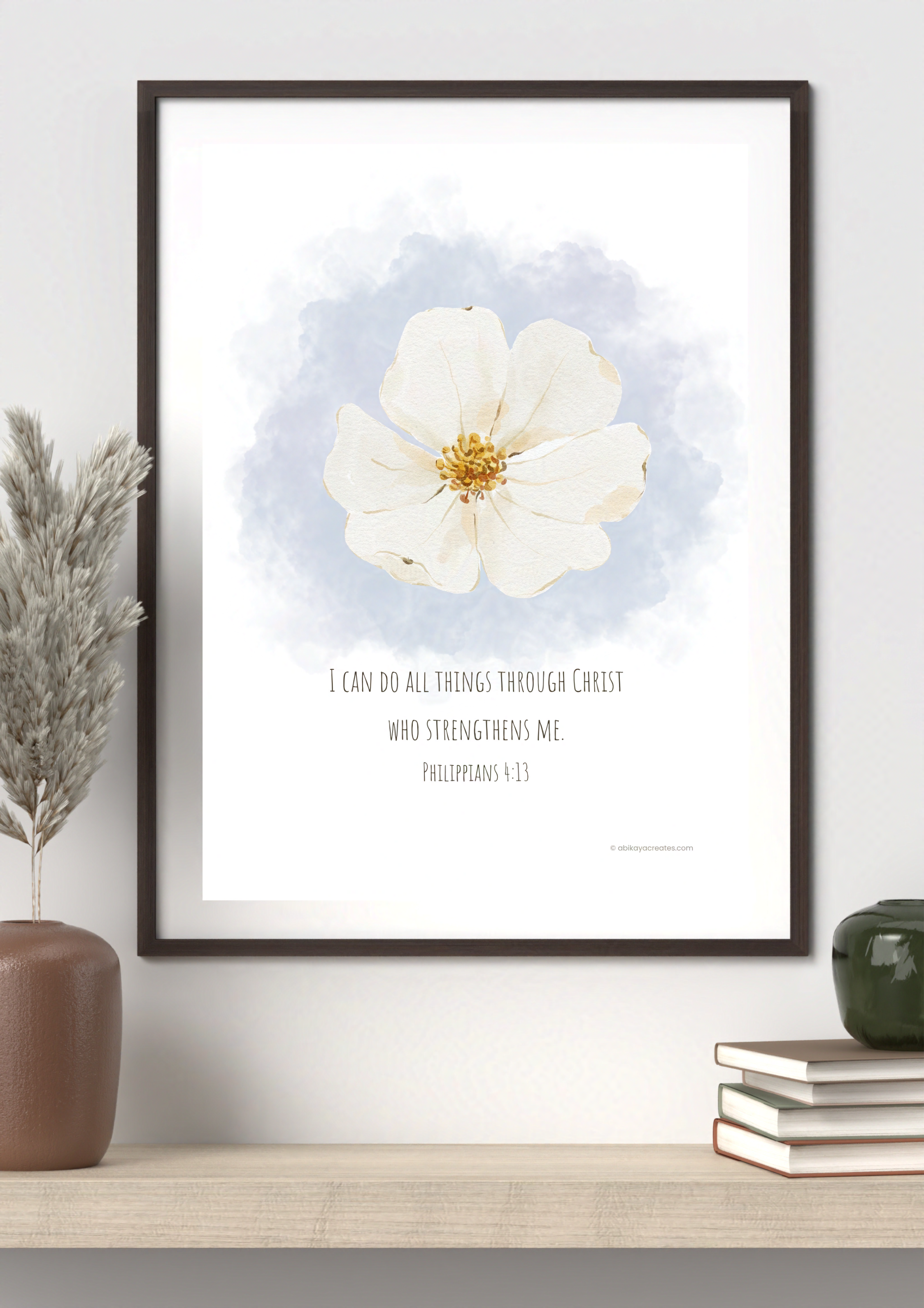 Design #5 - “I Can Do All Things Through Christ” Printable | Philippians 4:13 Scripture Wall Art (A6–A3+, PDF)