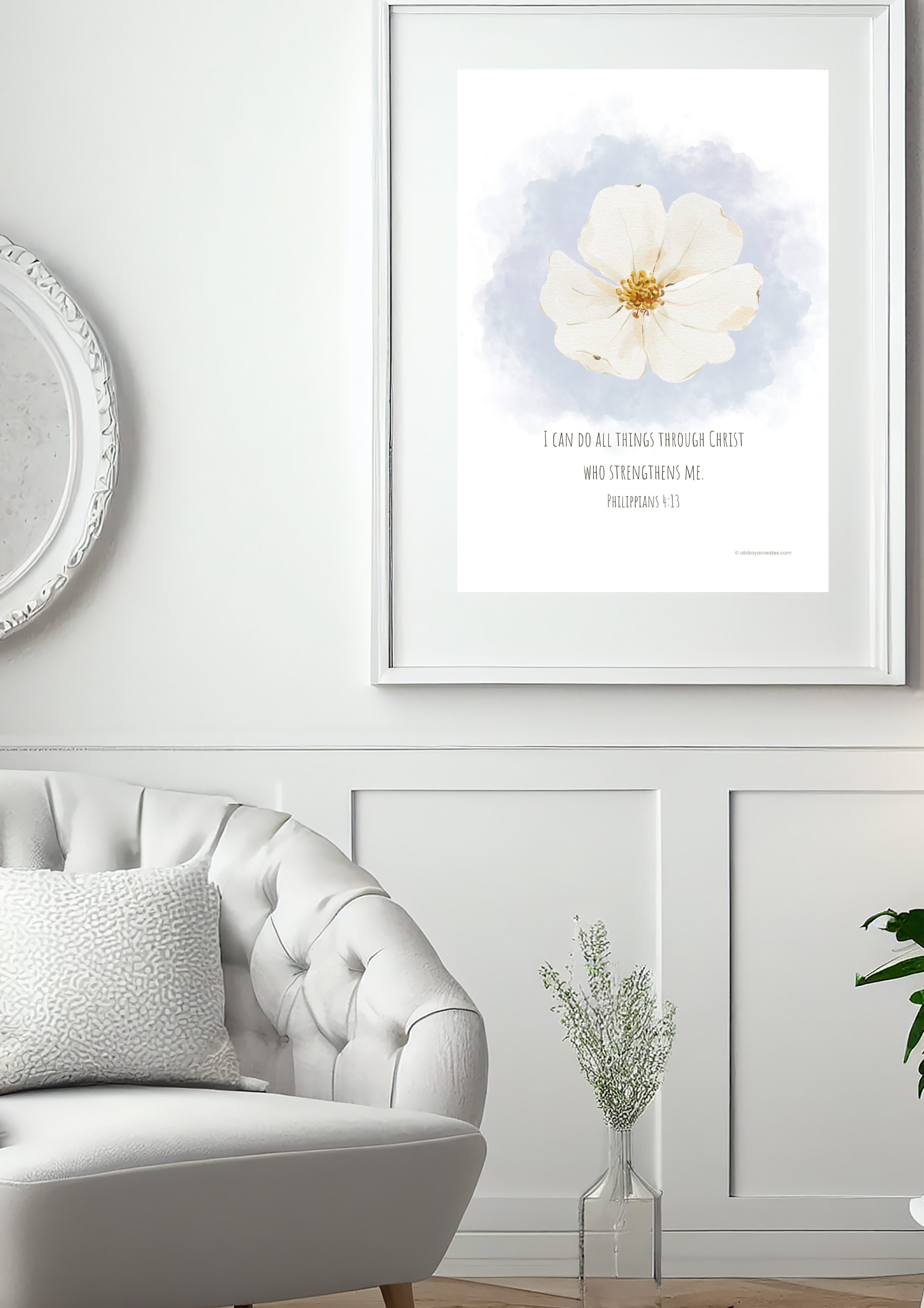 Design #5 - “I Can Do All Things Through Christ” Printable | Philippians 4:13 Scripture Wall Art (A6–A3+, PDF)
