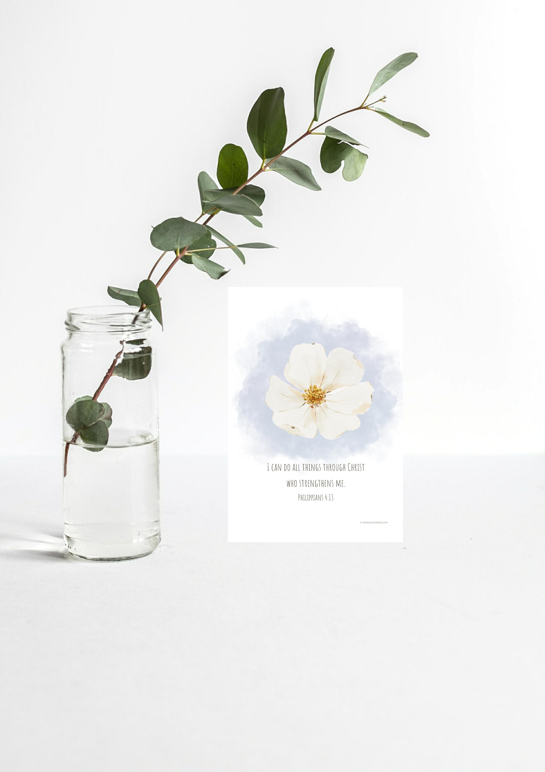 Design #5 - “I Can Do All Things Through Christ” Printable | Philippians 4:13 Scripture Wall Art (A6–A3+, PDF)