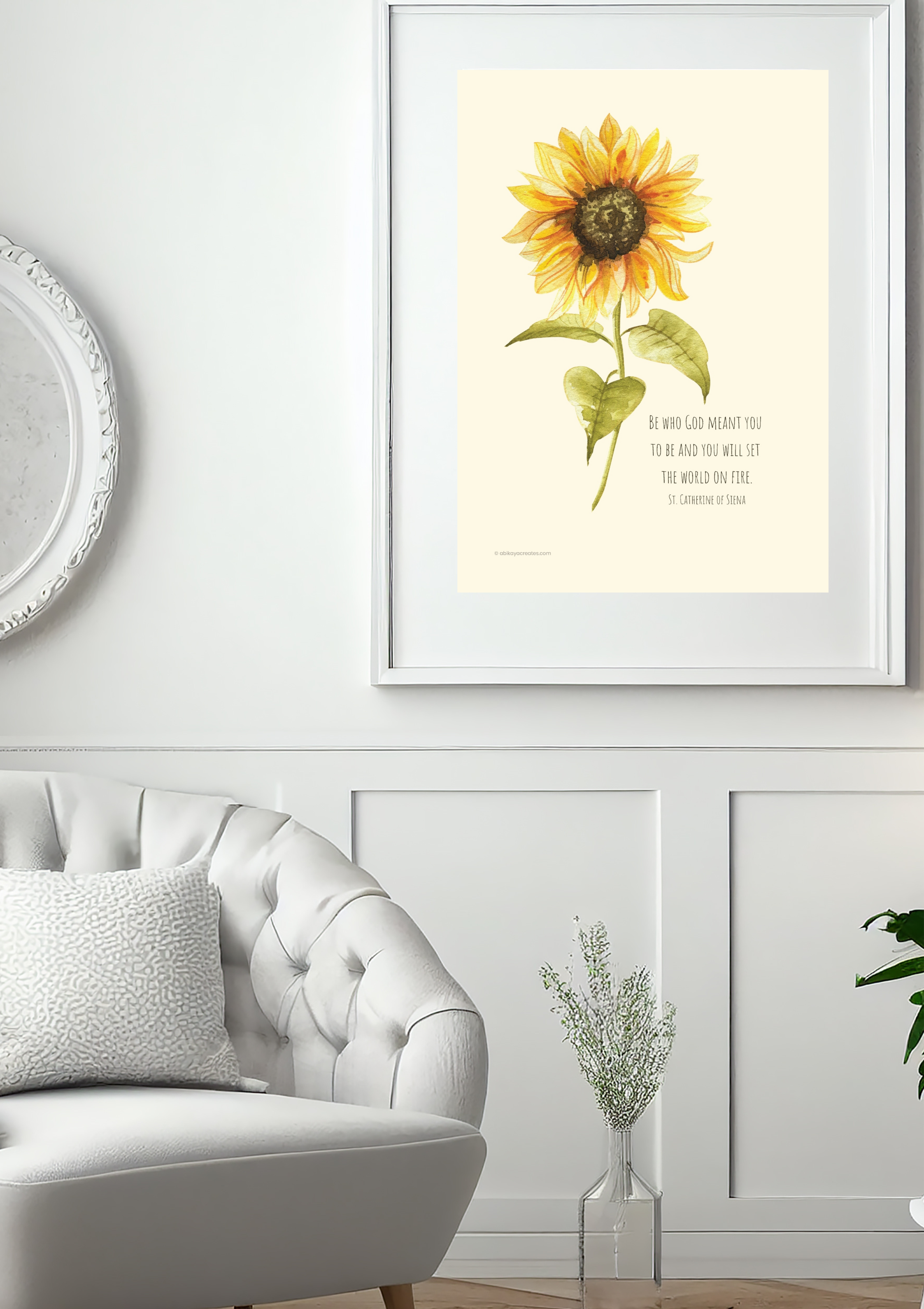 Design #6 - “Set the World on Fire” Catholic Quote Printable | St. Catherine of Siena | Wall Art | Christian Art | Christian Gift (A6–A3+, PDF)