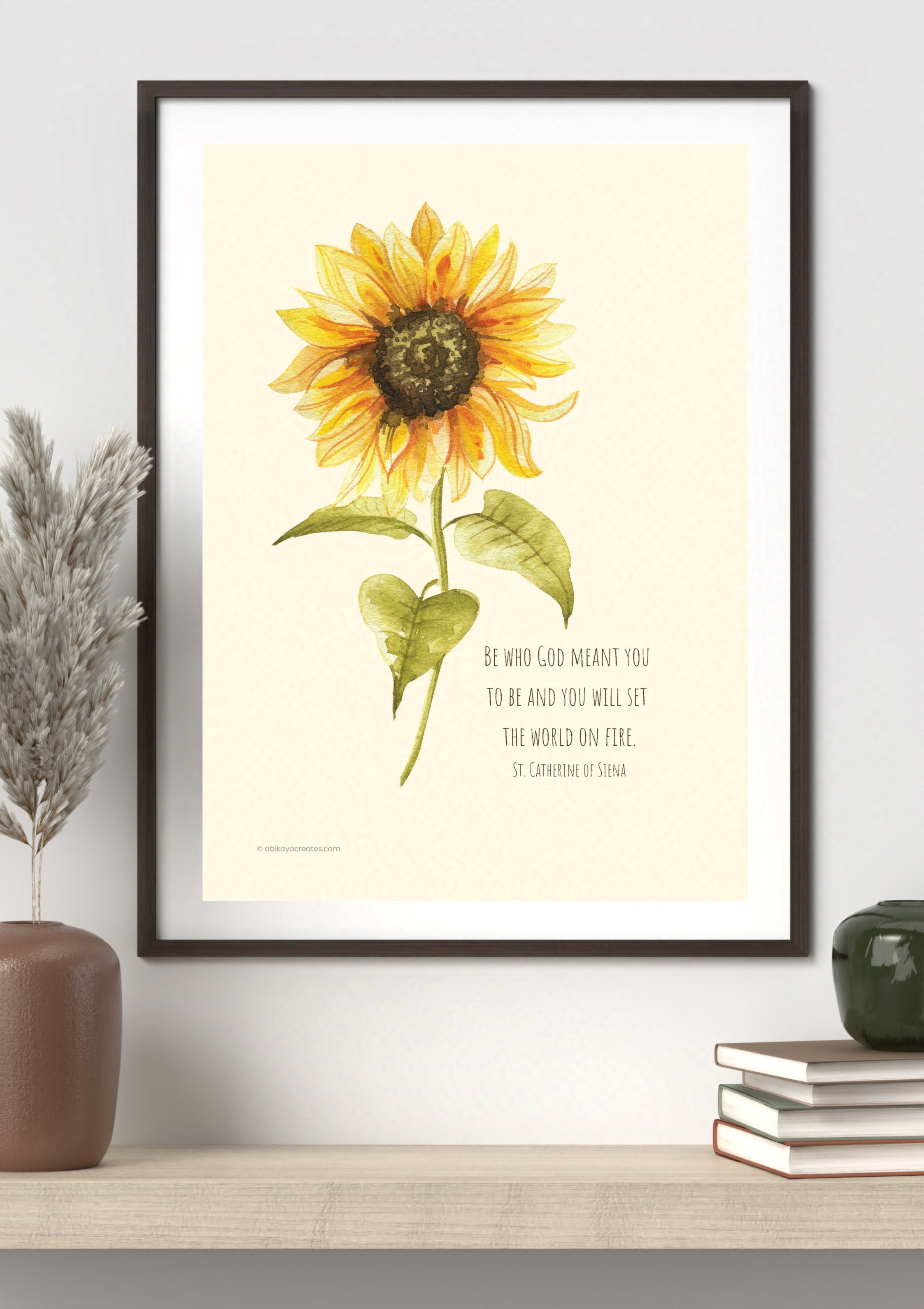 Design #6 - “Set the World on Fire” Catholic Quote Printable | St. Catherine of Siena | Wall Art | Christian Art | Christian Gift (A6–A3+, PDF)
