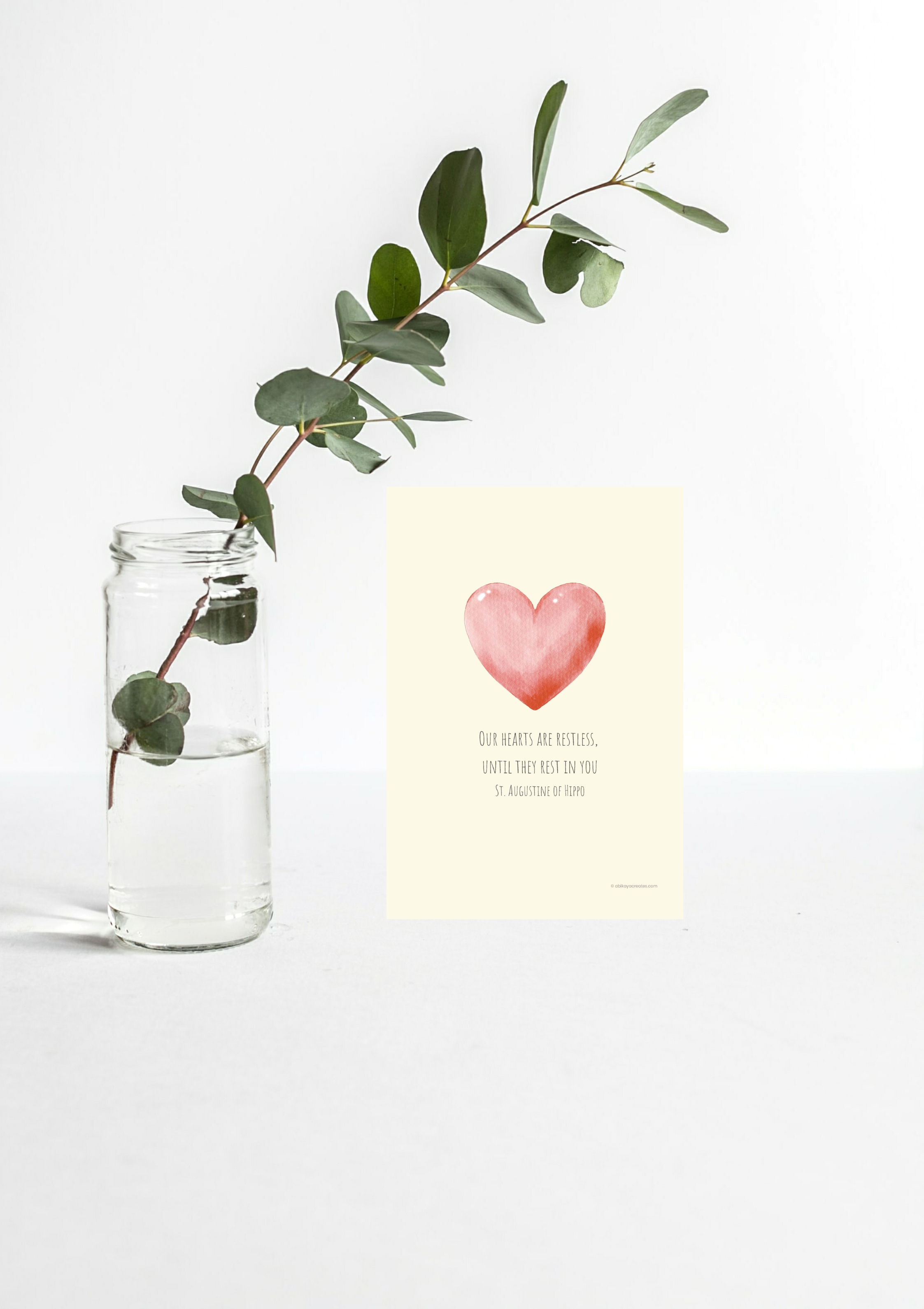 Design #8 - “Our Hearts Are Restless” Printable | St. Augustine of Hippo Quote | Wall Art | Christian Art | Christian Gift (A6–A3+, PDF)