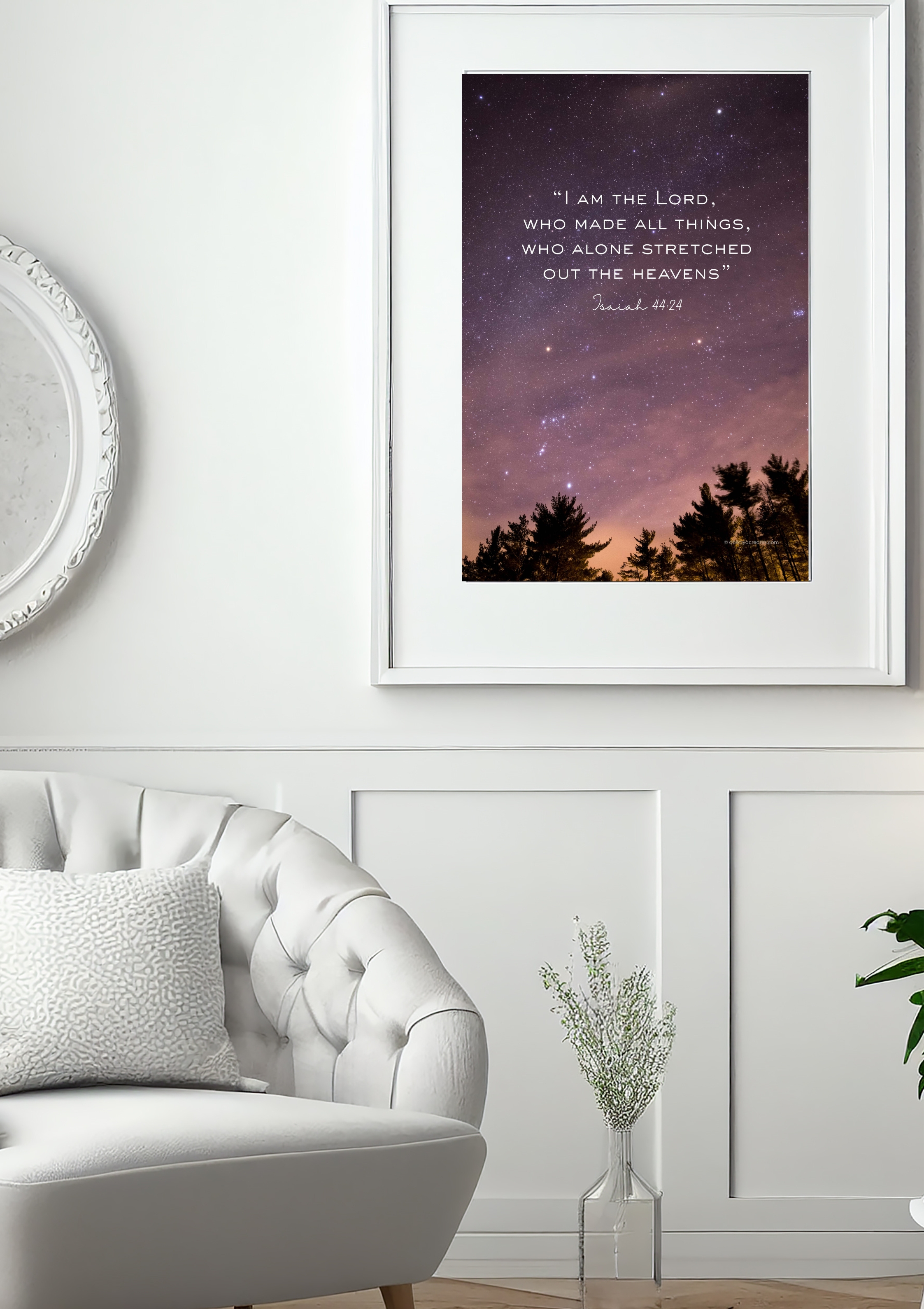 Design #13 - I Am the Lord – Isaiah 44:24 Scripture Printable | Starry Sky Christian Wall Art | Bible Verse Digital Download (A6–A3+, PDF)