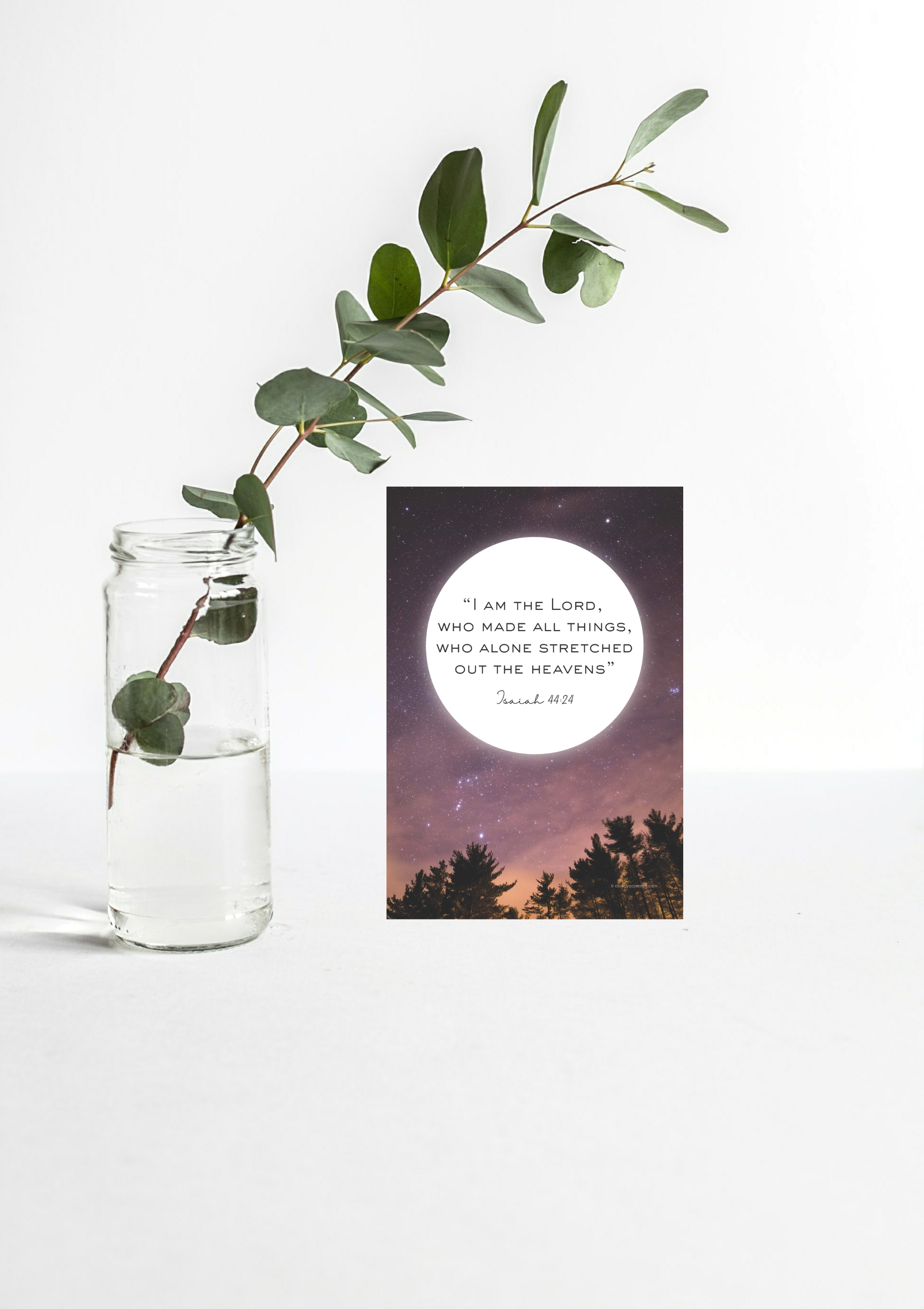 Design #14 - I Am the Lord – Isaiah 44:24 Scripture Printable (with frame) | Starry Sky Christian Wall Art | Bible Verse Digital Download (A6–A3+, PDF)