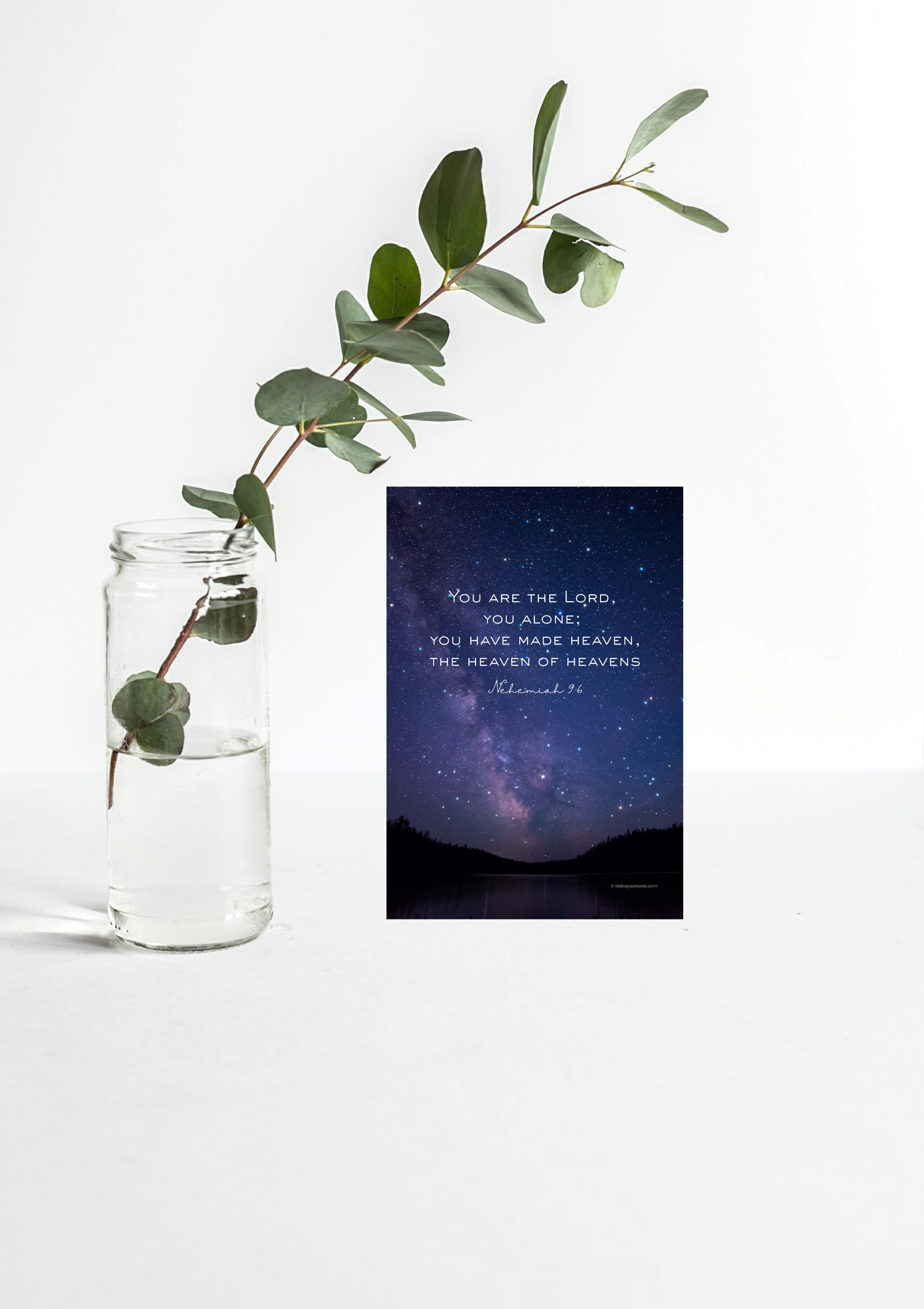 Design #16 - Heaven of Heavens – Nehemiah 9:6 Scripture Printable | Starry Sky Bible Verse Wall Art | Digital Christian Download (A6–A3+, PDF)