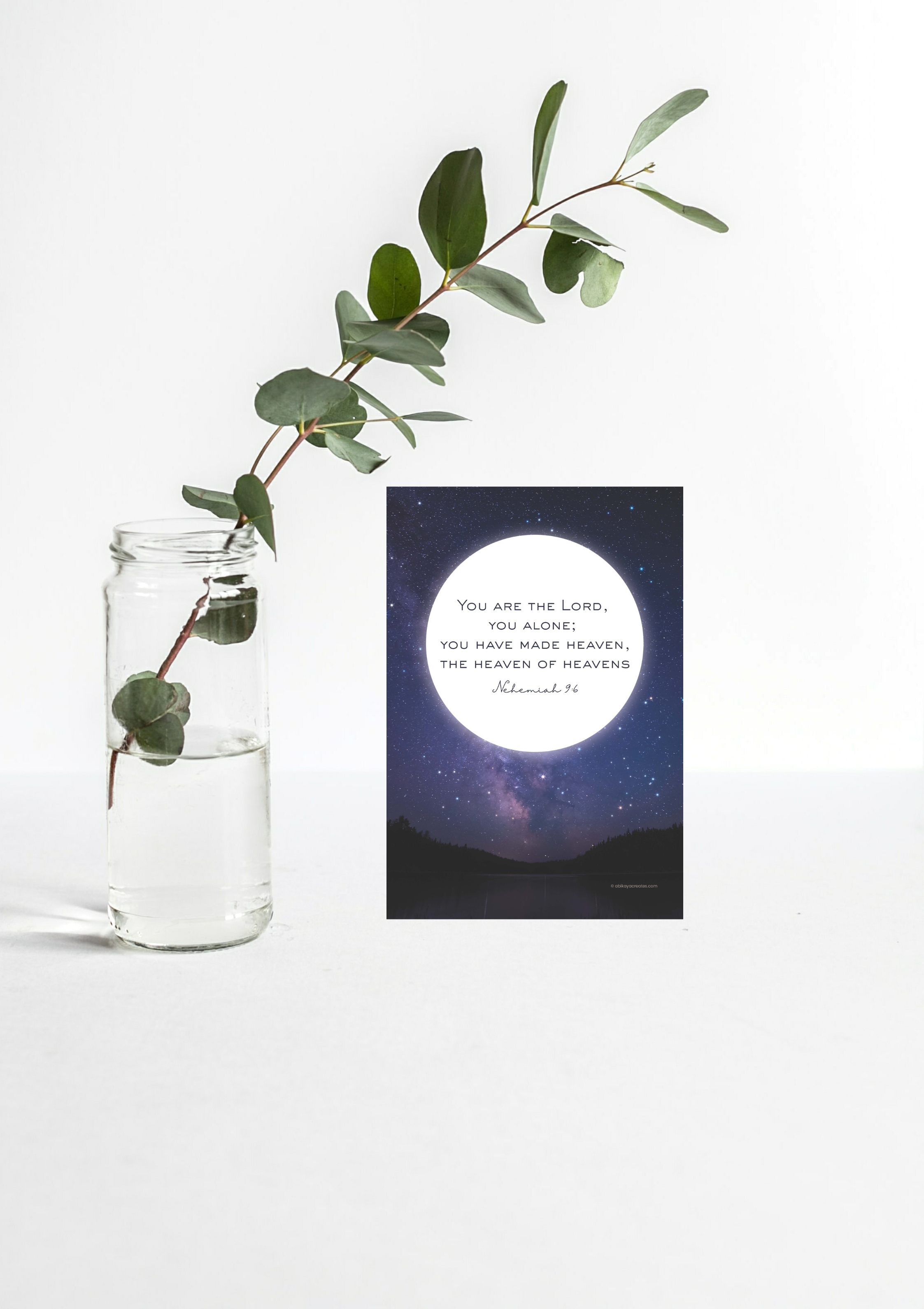 Design #15 - Heaven of Heavens (with frame) – Nehemiah 9:6 Scripture Printable | Starry Sky Bible Verse Wall Art | Digital Christian Download (A6–A3+, PDF)