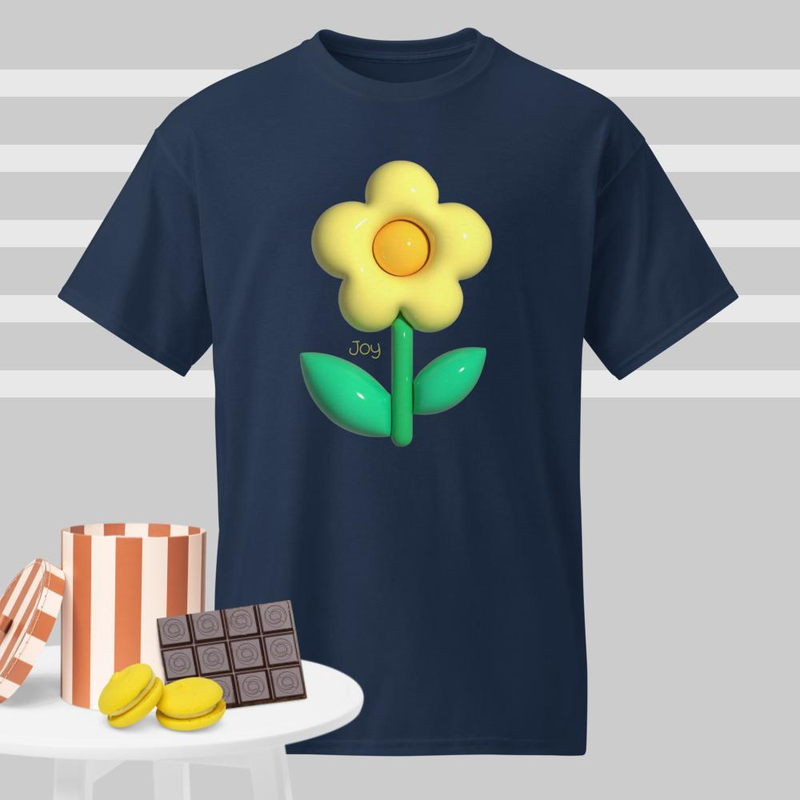 Joy Flower T-Shirt | Positive Flower Graphic Tee | Uplifting Quote Shirt by Abi Kaya Creates™